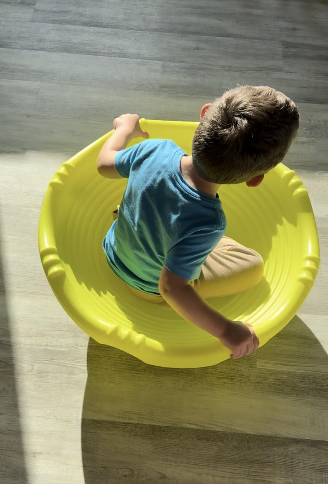 Simplay3 Two Sided Rock Around Wobble Disk and Climbing Dome for Toddlers and Kids - Rocking and Climbing - Indoor/Outdoor - Yellow/Green, Made in USA (1 Pack) customer photo 1
