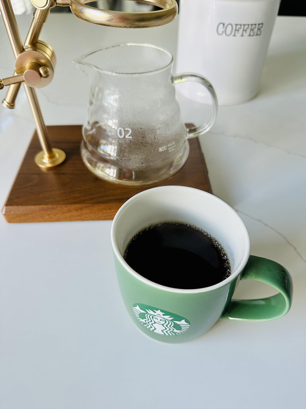 L'ÉPICÉA Pour Over Coffee Maker Set, Pour Over Coffee Maker with Stand, Adjustable Stainless Steel Stand, Wooden Base, Paper Filters, Cone Glass Coffee Carafe, Pour Over Coffee Dripper customer photo 2