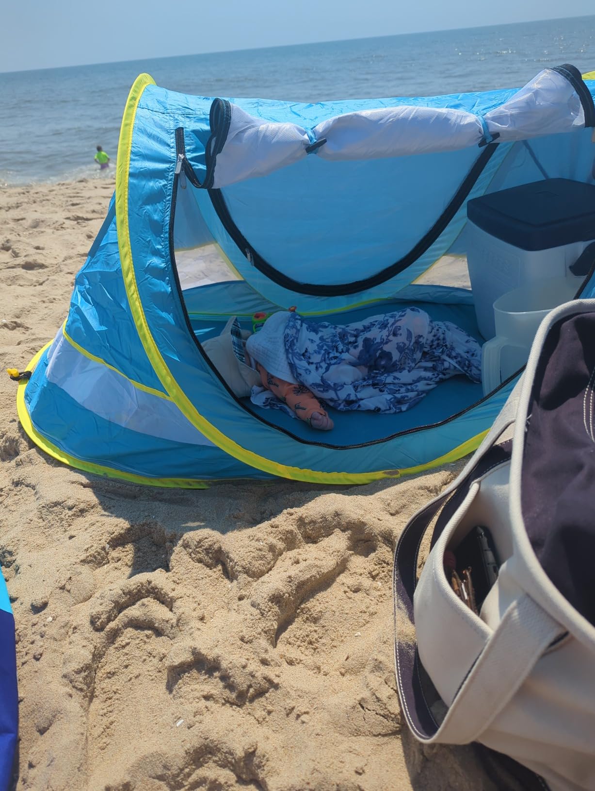 Baby Beach Tent, Pop Up Toddler Travel Bed for Boys or Girls, Sun Shade for Toddler Camping, Infant Portable Sun Shade, Summer Beach Baby customer photo 1