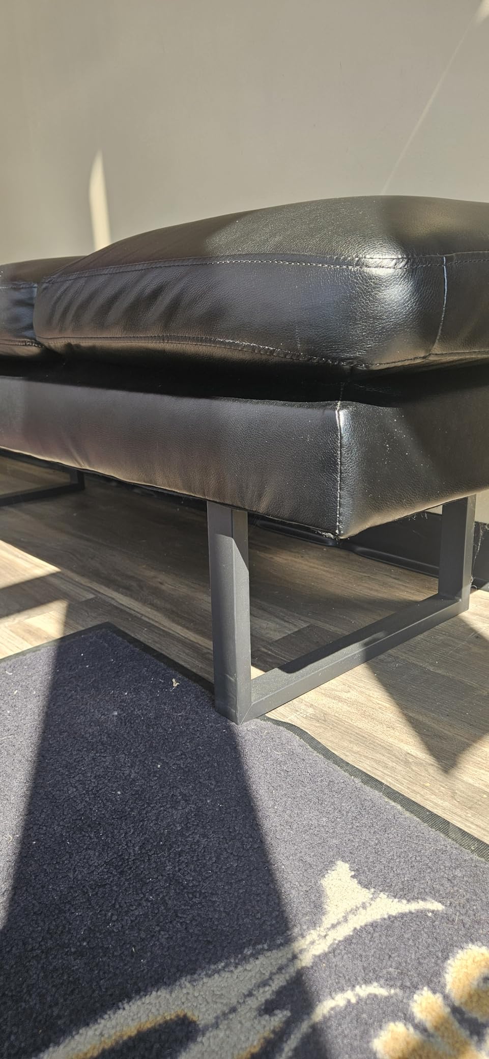 Furmax Waiting Room Chairs Faux Leather Office Guest Chair, 59.6 Inches Conference Room Chairs 3 Seats Upholstered Reception Bench, Lobby Furniture for Salon and Shop, Black customer photo 2