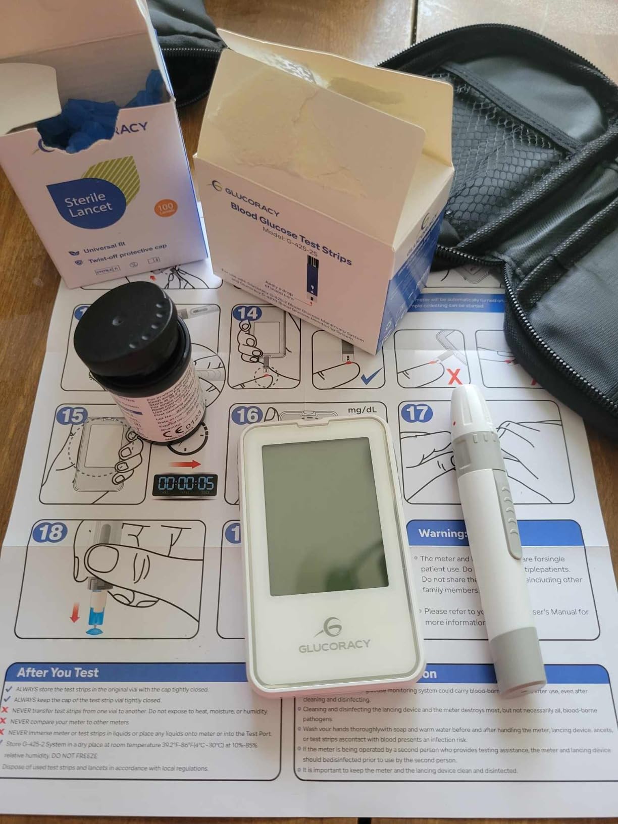 Glucoracy Blood Glucose Monitor Kit, 100 Blood Sugar Test Strips, No Coding customer photo 2