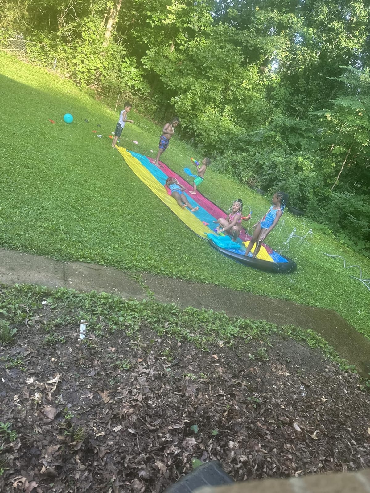 JAMBO XL 20Ft Summer Vibes Premium Slip and Slide with 3 Bodyboards, Heavy Duty Water Slide- Advanced 3-Way Water Sprinkler System, Backyard Waterslide Outdoor Water Toys n Slides for Kids customer photo 2