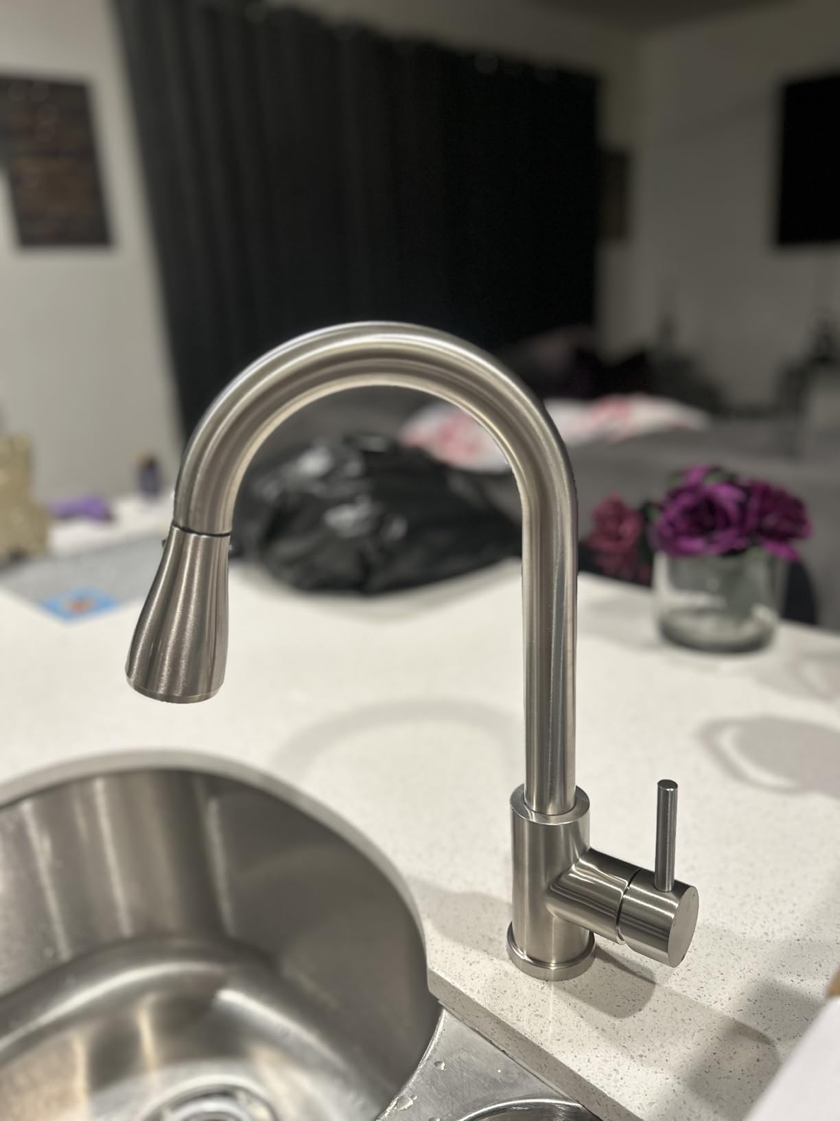 VFAUOSIT Touchless Kitchen Faucet with Pull Down Sprayer, Brushed Nickel customer photo 1