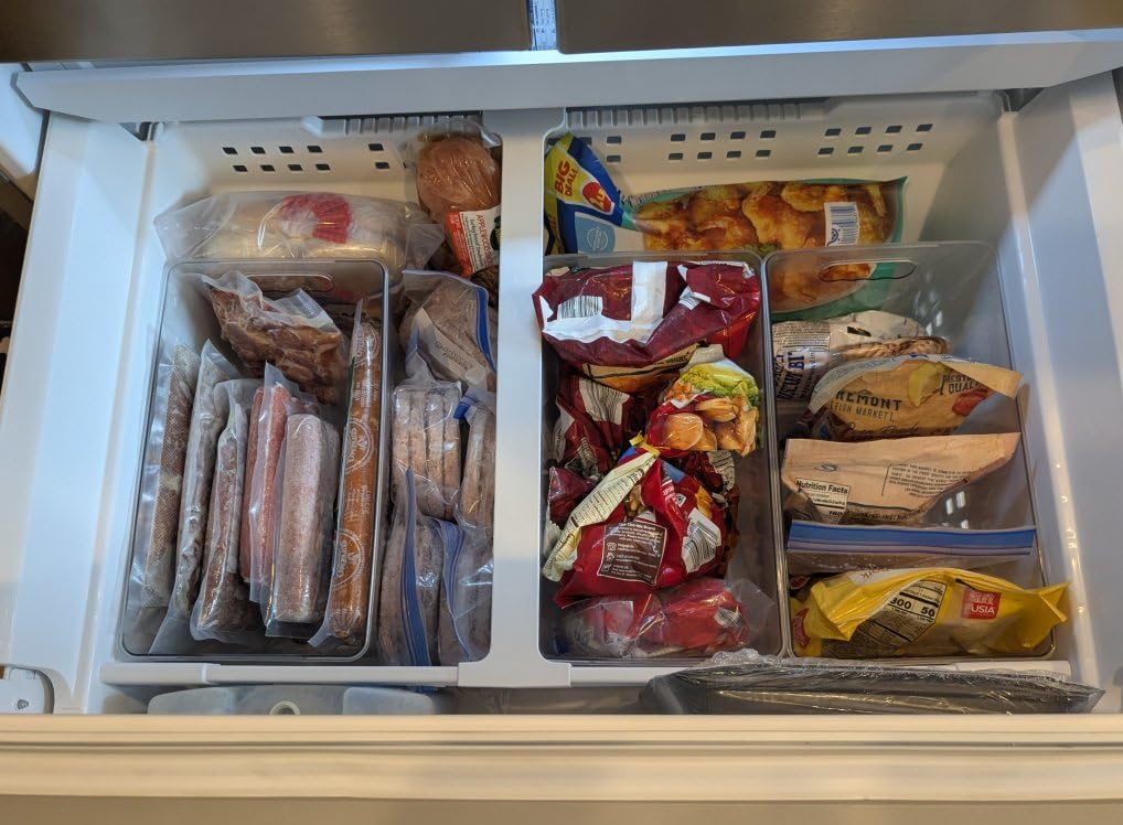 Vtopmart 6 Pack Clear Storage Bins, Pantry Storage Bins with Handle, XL | Plastic Pantry Organizer Containers for Kitchen, Refrigerator, Fridge, Cabinet, Countertops, Home Organization and Storage customer photo 2