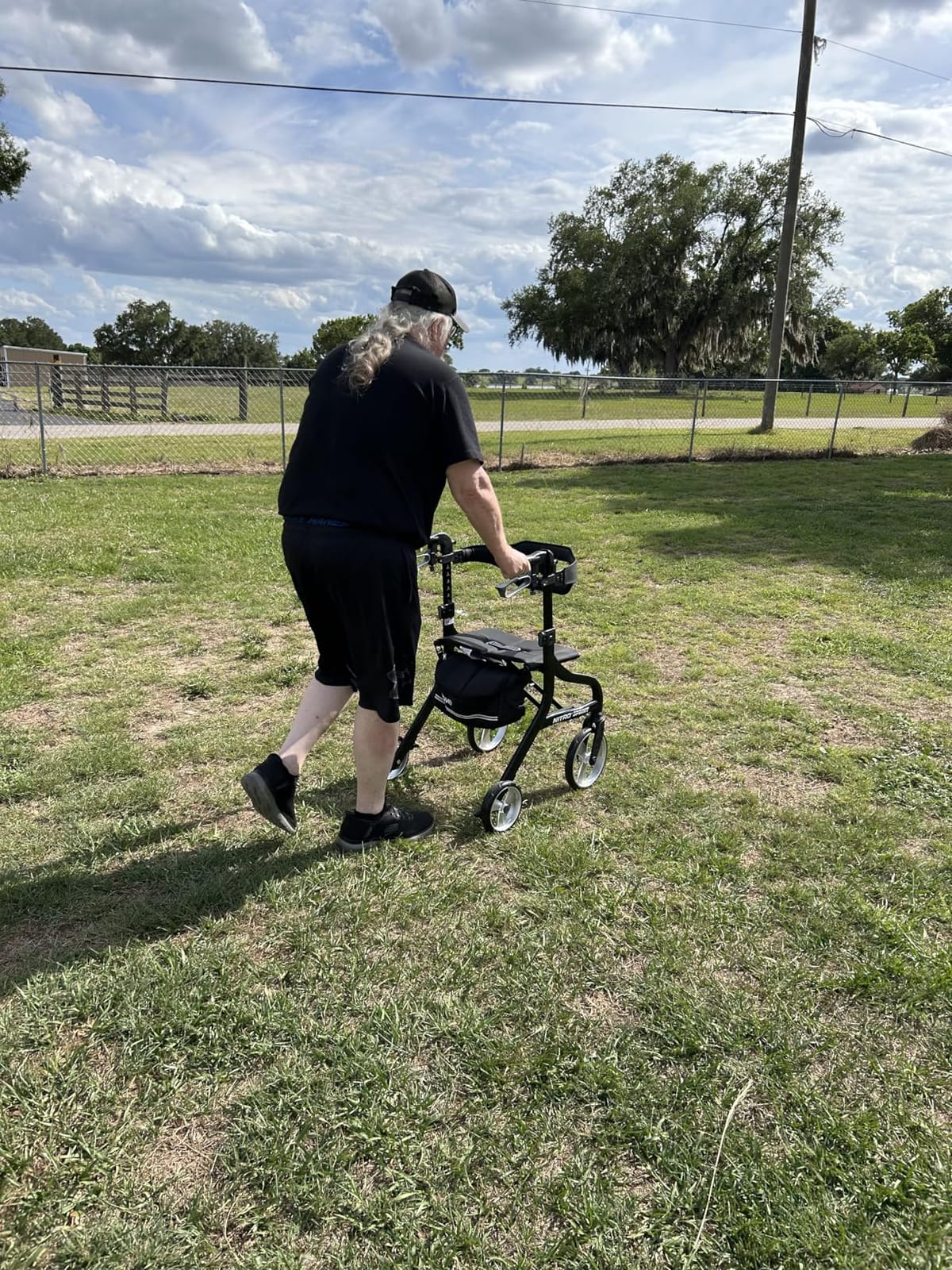 Drive Medical Nitro Sprint Rollator Walker with Seat, Tall Height, Blue customer photo 1