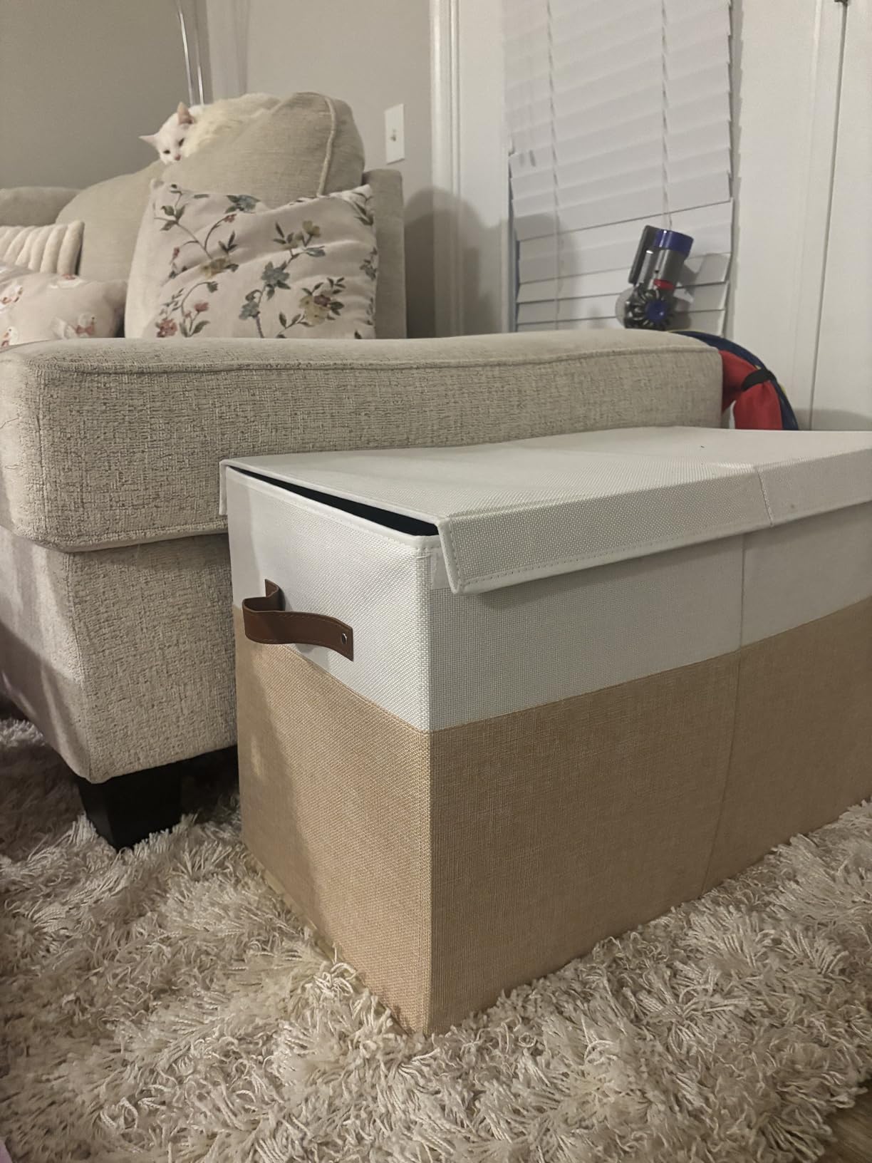 Large Toy Storage Box with Lid, Toy Chest Bin Boxes Basket with Dividers customer photo 2