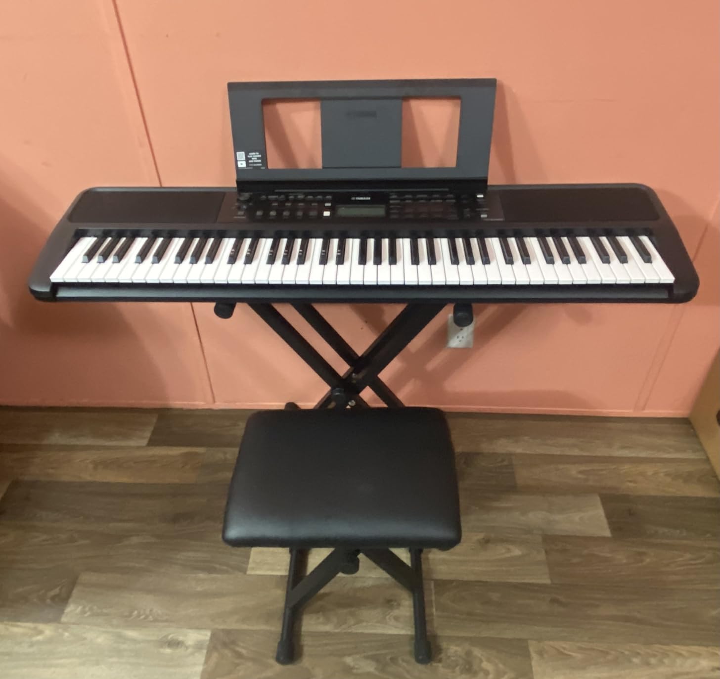 Keyboard Stand & Bench Set, Upgrade Heavy Duty Double-X Keyboard Stand, Adjustable & Portable Digital Piano Stand with Locking Straps customer photo 2