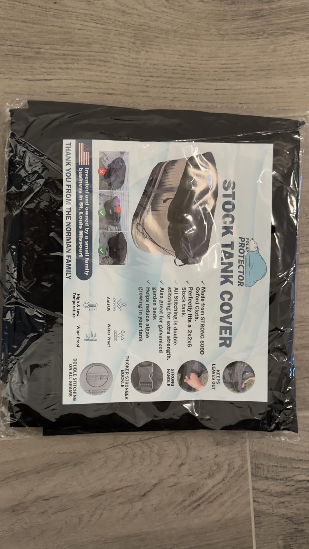 Polar Protector - Stock Tank Cover Ice Water Therapy Ice Bath Cold Water Fits 2 X 2 X 6 Galvanized 170 Gallon Tanks Waterproof Rip Proof Tough Keeps Water Clean customer photo 1
