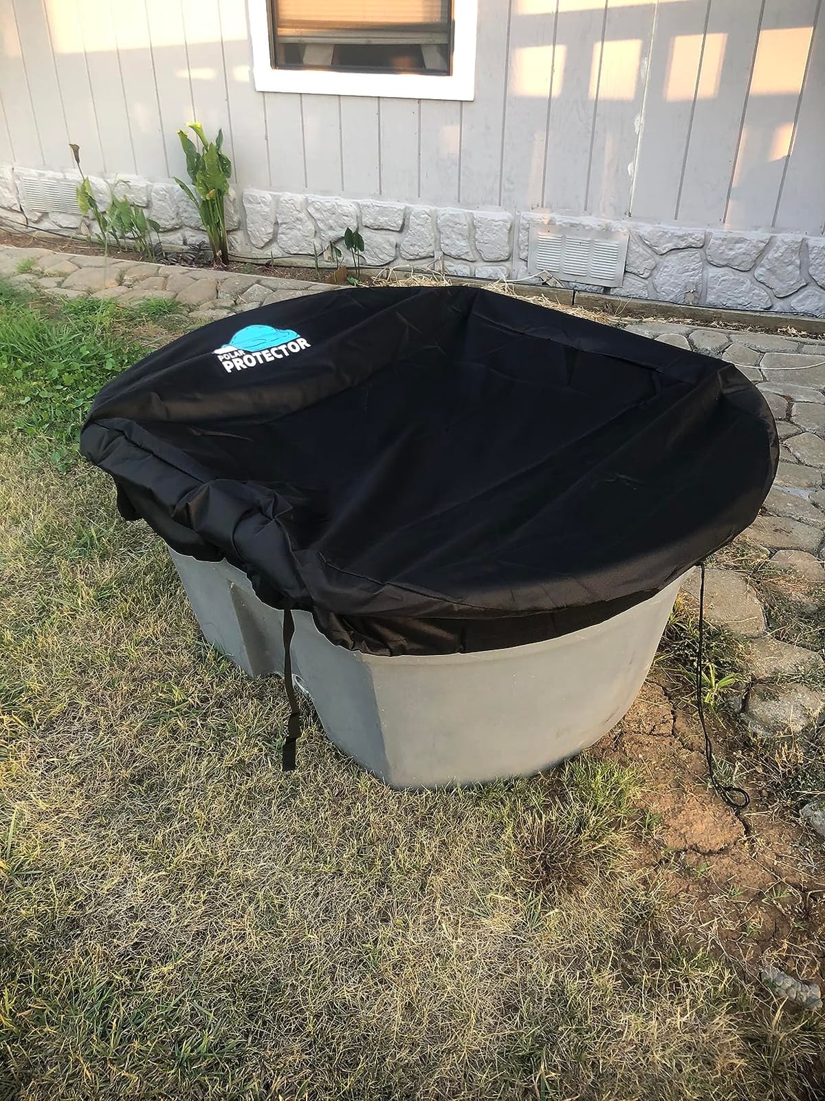 Polar Protector - 150 Gallon Oval Stock Tank Cover Ice Water Therapy Ice Bath Cover Cold Water Cover 150 Gallon Oval Stock Tank Waterproof Rip Proof Tough Keeps Tanks Clean customer photo 2