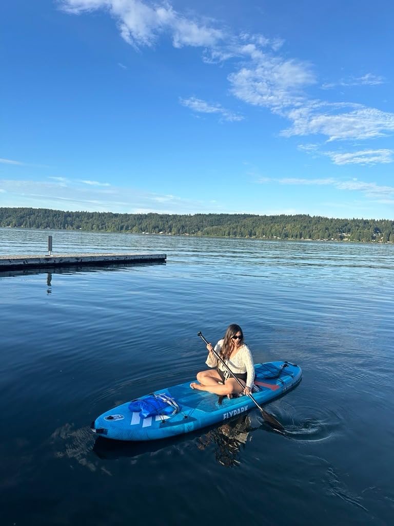 Flypark 10'8/11'x35'' Fishing&Family Stable Inflatable Paddle Boards, Extra Wide SUP Paddleboard Inflatable, 430lb/3 People, Stand Up Paddle Board for Adults, Camera Mount, Shoulder Strap, Rod Holder customer photo 1