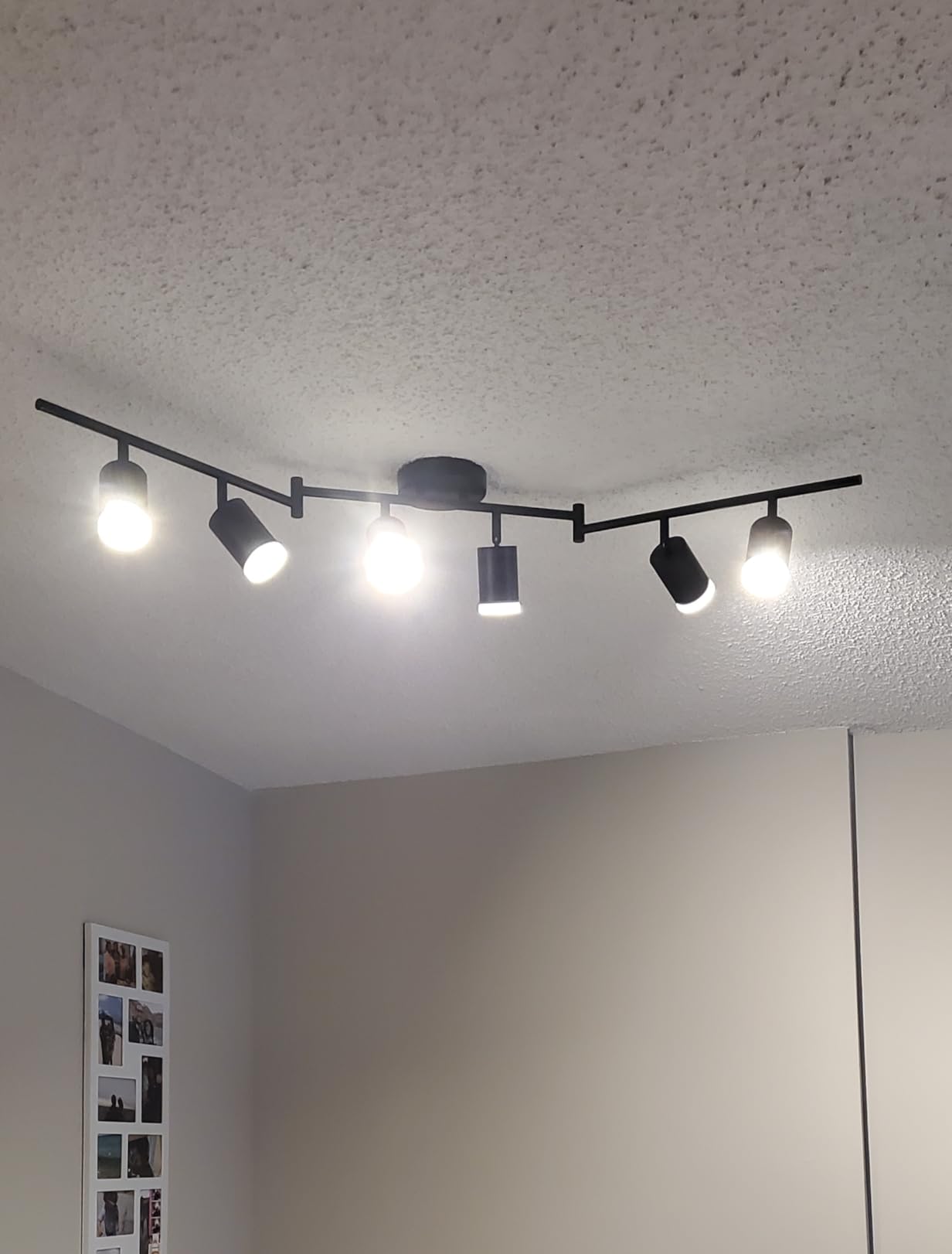 Bojim 6 Light Black Kitchen Track Lighting Fixtures Ceiling Adjustable Head customer photo 2