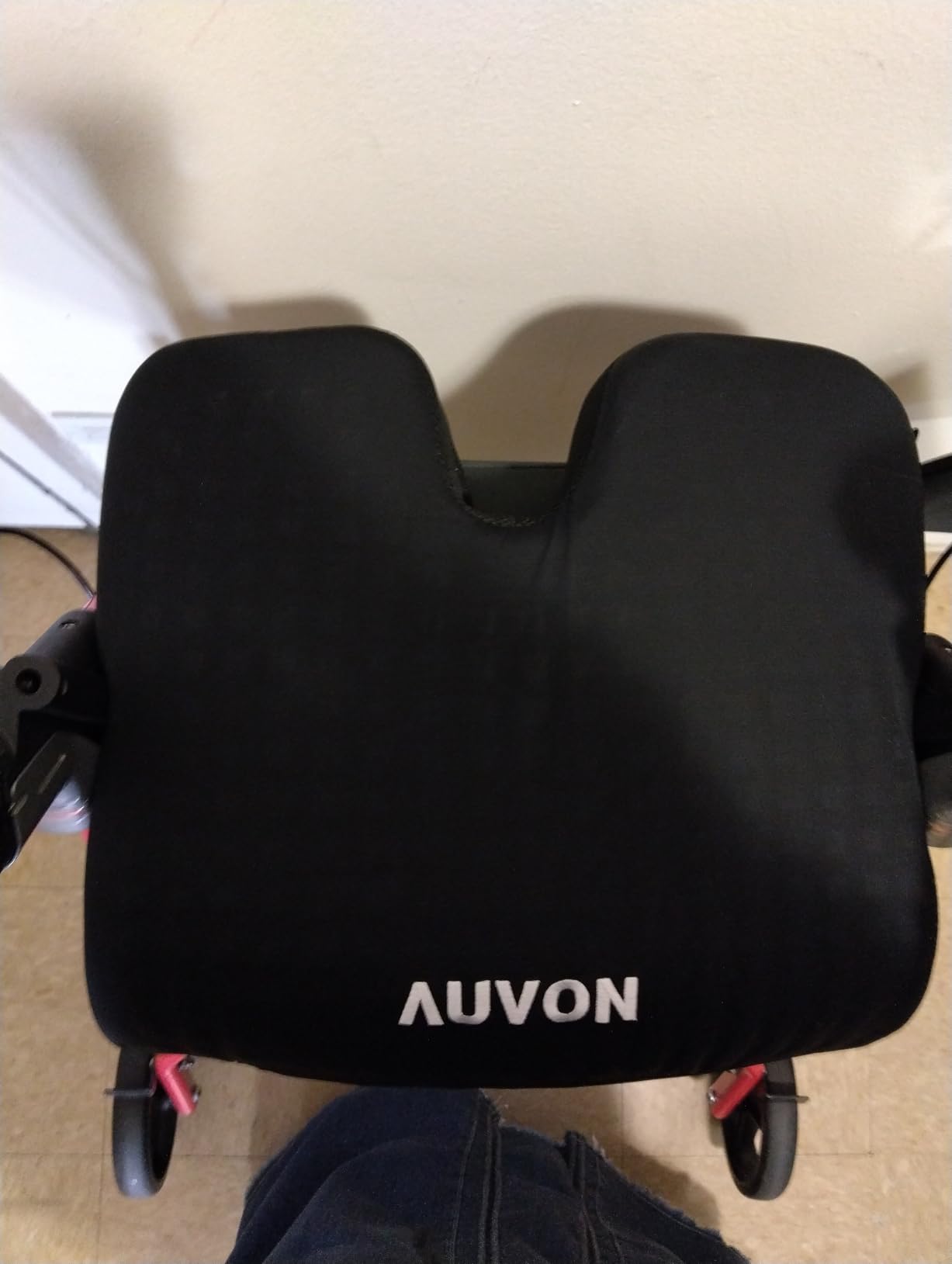 AUVON Gel Wheelchair Seat Cushion with Waterproof Cover, Ergonomic Chair Cushion with U-Cutout for Tailbone, Back Pain Relief, Memory Foam Cushion for Office, Anti-Slip, Buckle Strap customer photo 1