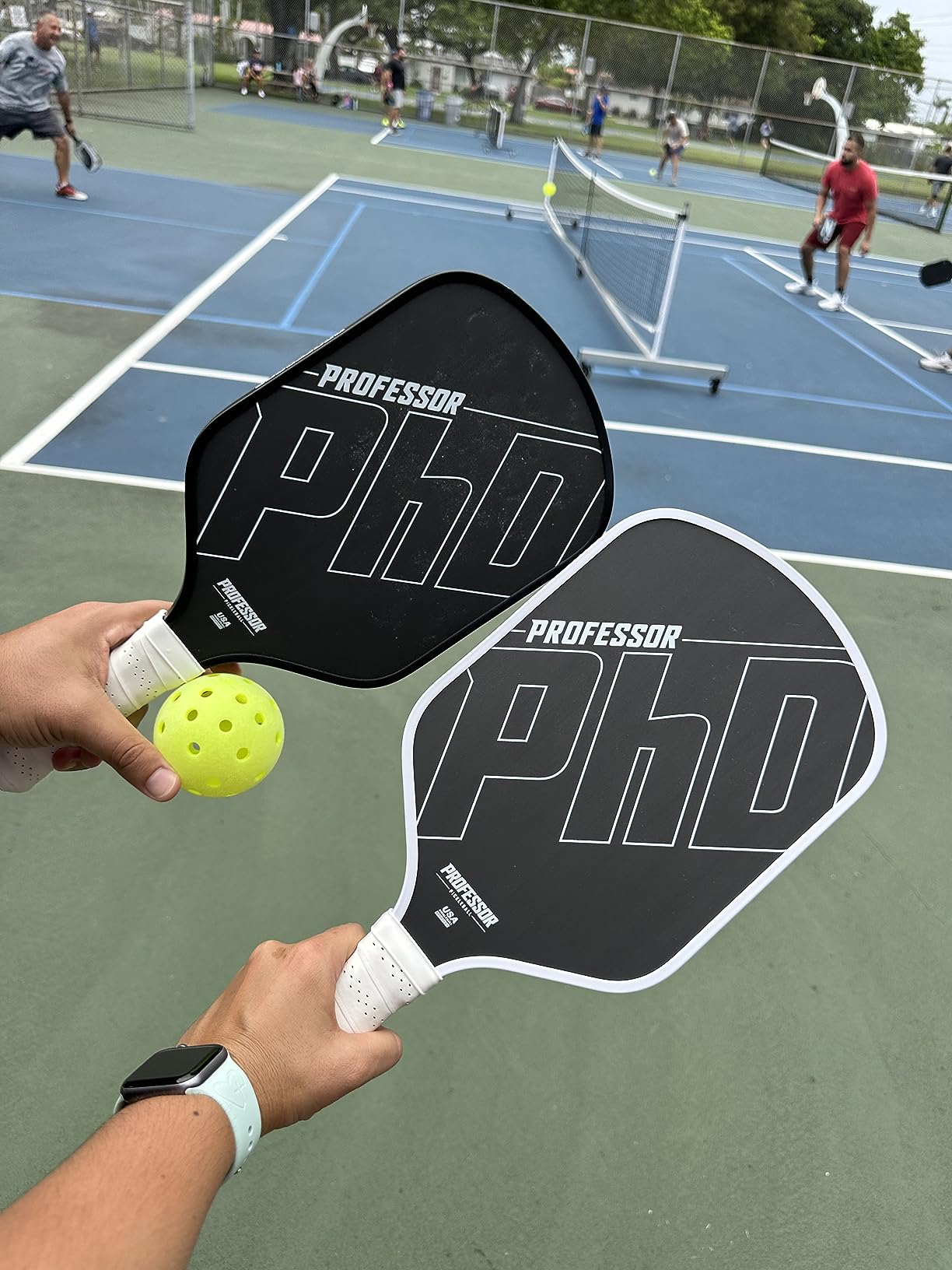 Professor PhD Raw Carbon Fiber Premium Pickleball Paddle Racket - USA Pickleball Approved - Honeycomb Core - Power & Control customer photo 1