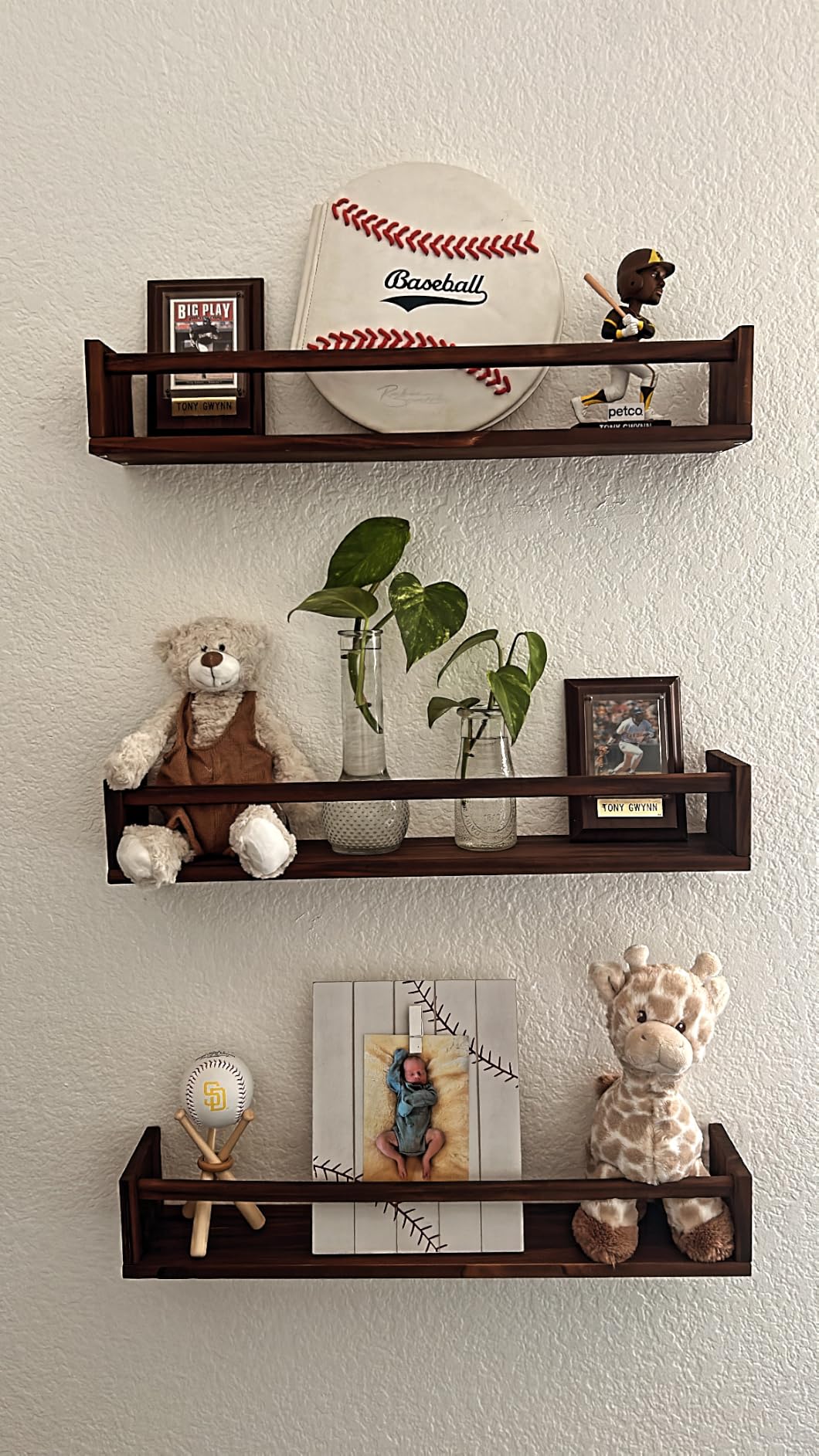Fixwal Floating Nursery Book Shelves for Wall, 16.5in, Set of 3, White customer photo 1