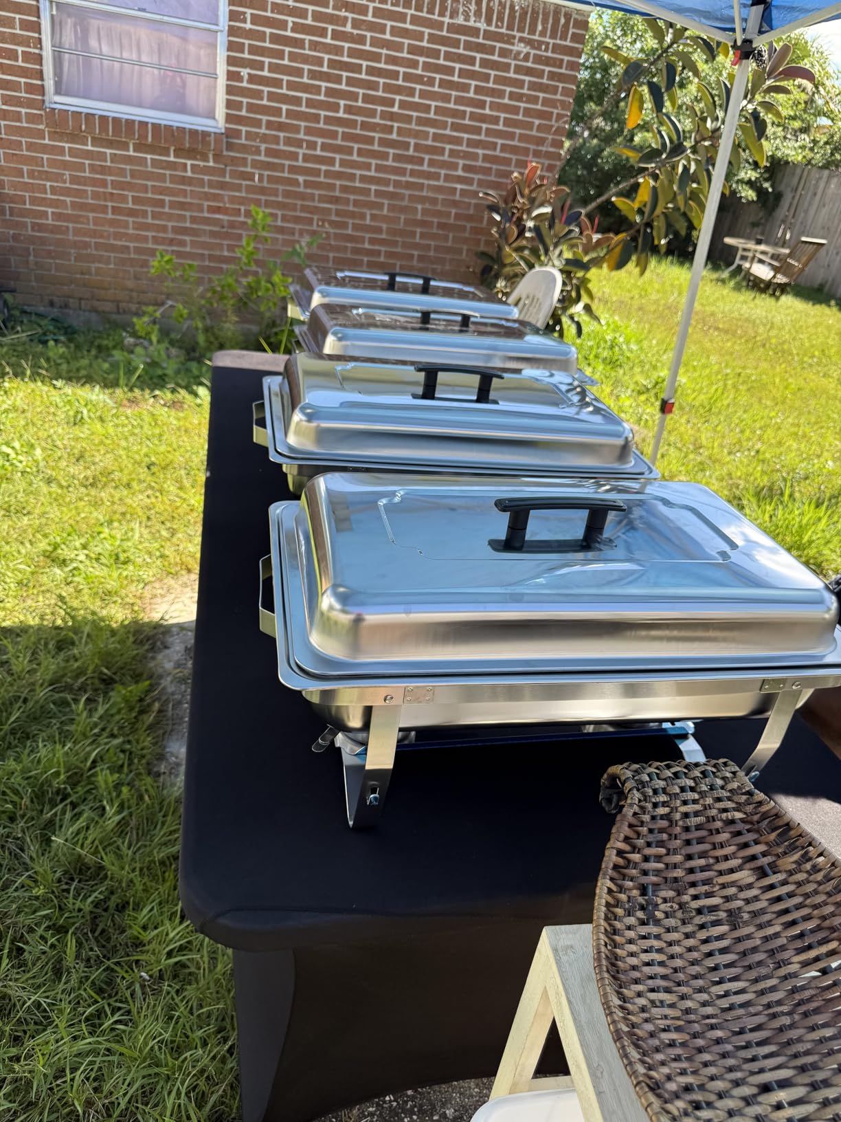 Chafing Dishes for Buffet, 4 Pack 9 Quart Stainless Steel Chafer Set customer photo 1