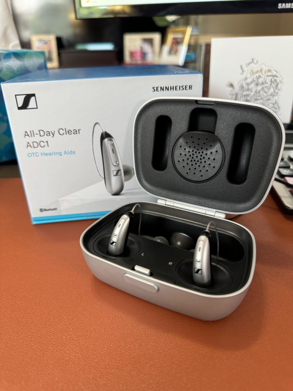 Sennheiser All-Day Clear Bluetooth Hearing Aids - OTC Hearing Aids with Bluetooth - Self-Fitting, Programmable Sound - FDA Cleared - Light Grey customer photo 1