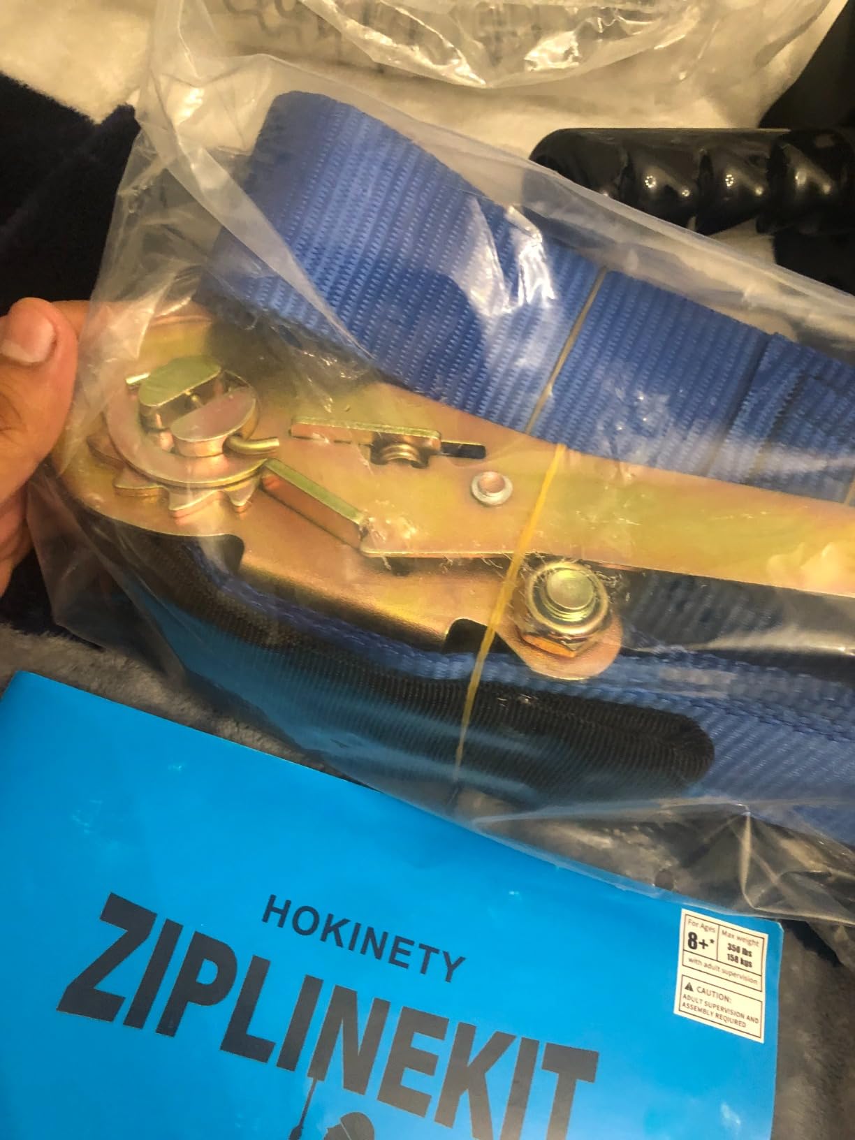 Zip Line Kit for Kids Adults : Up to 450Lbs 150FT Zipline for Backyard Outdoor with 100% Rust Proof Removable Trolley Swing Seat Safety Harness Spring Brake customer photo 2