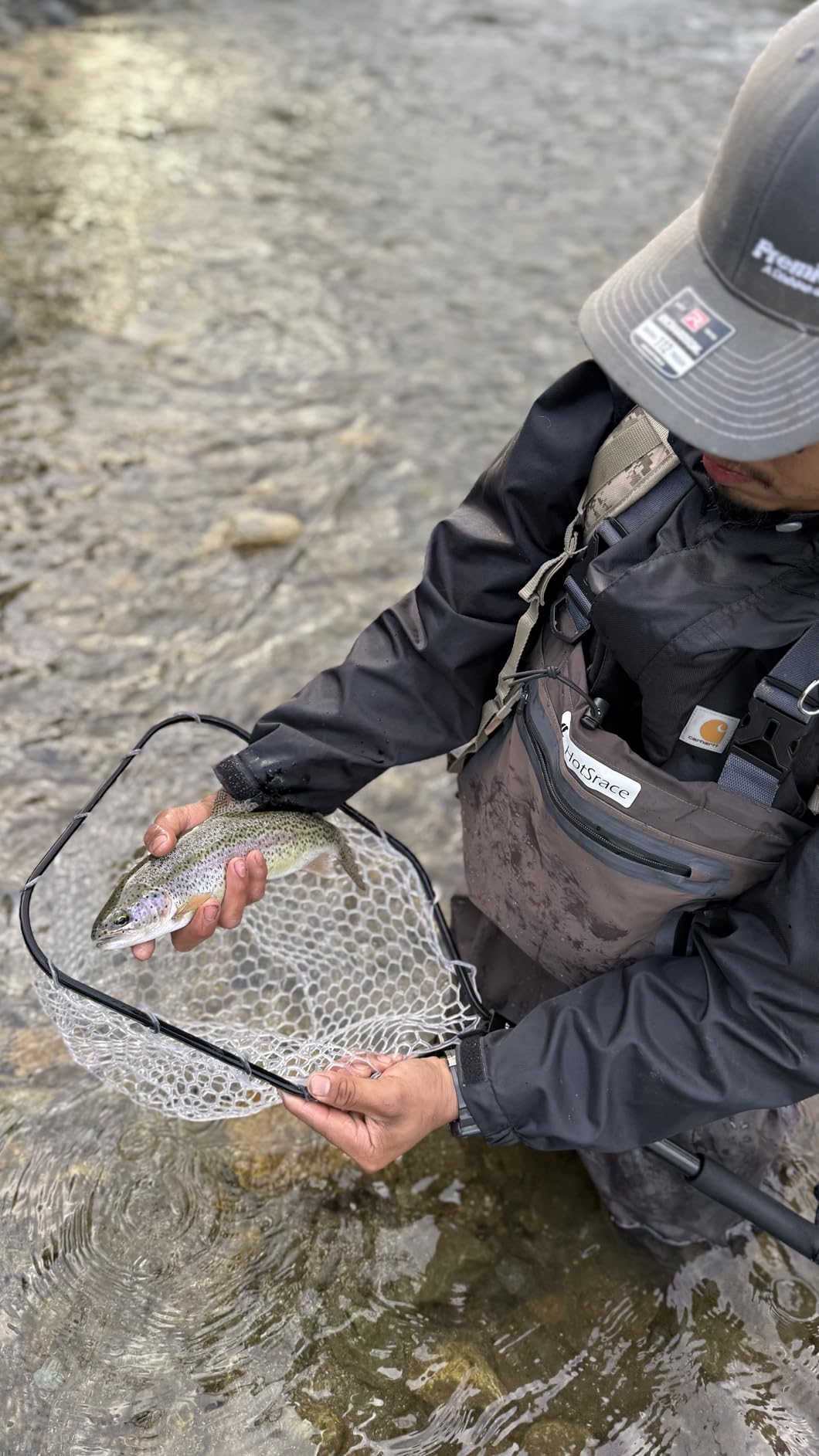 GOODCAT Fly Fishing Net, Bass Trout Landing Net, Folding Fishing Nets Fresh Water, Safe Fish Catching or Releasing, Fly Fishing net Magnetic Release customer photo 2