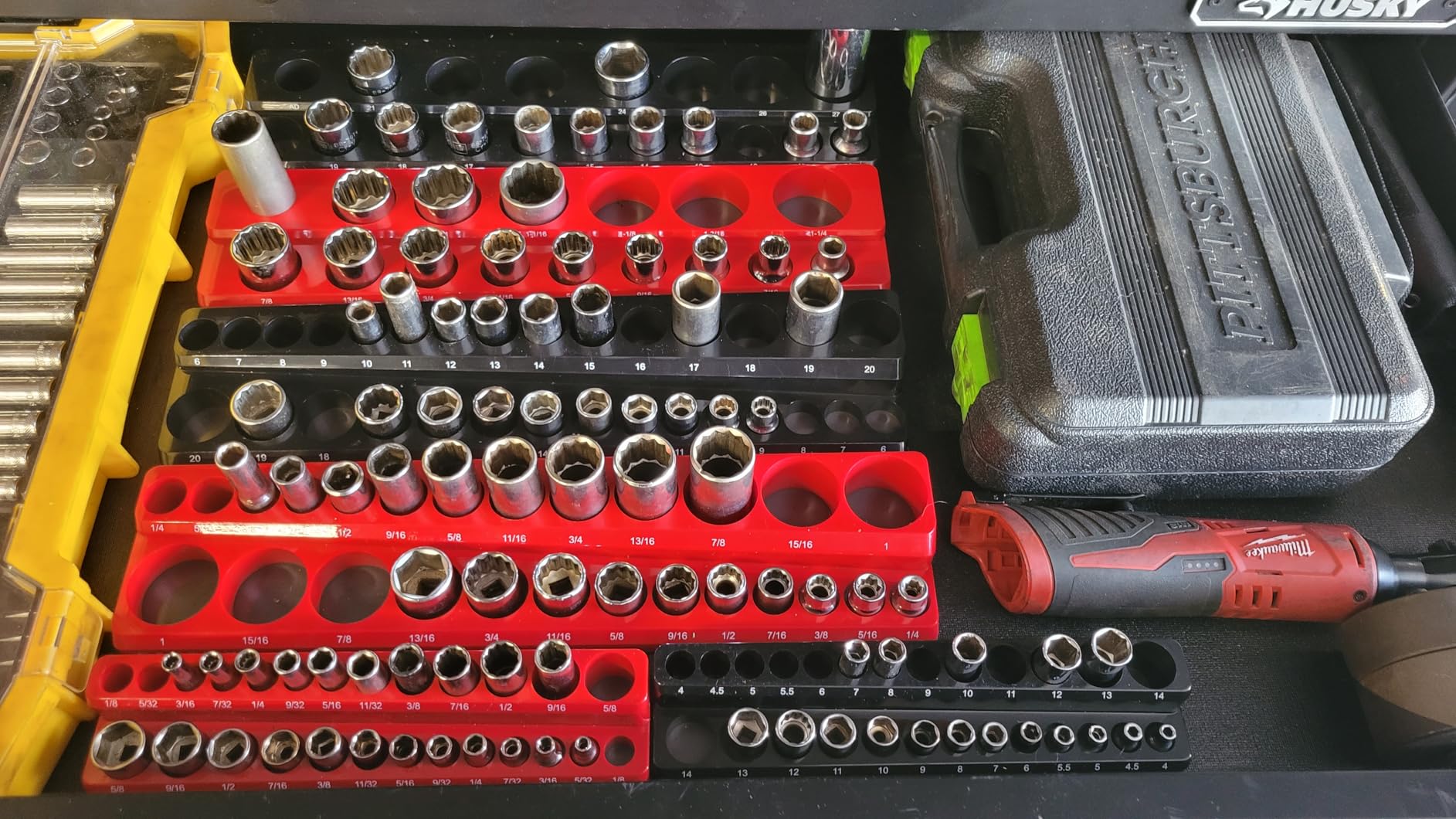 EACELIY Magnetic Socket Organizer Set, 1/2