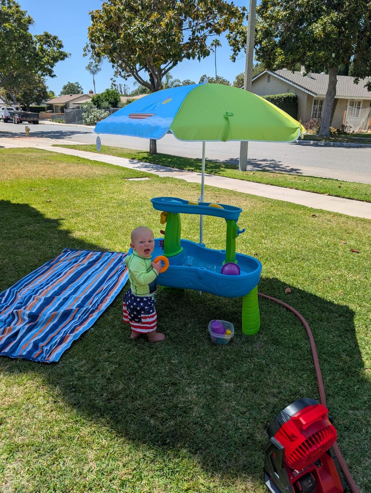 AMMSUN 5ft Seaside Beach Umbrella for Sand and Water Table - Kids Durable Umbrellas for children Beach Camping Garden Outdoor Play Shade customer photo 2