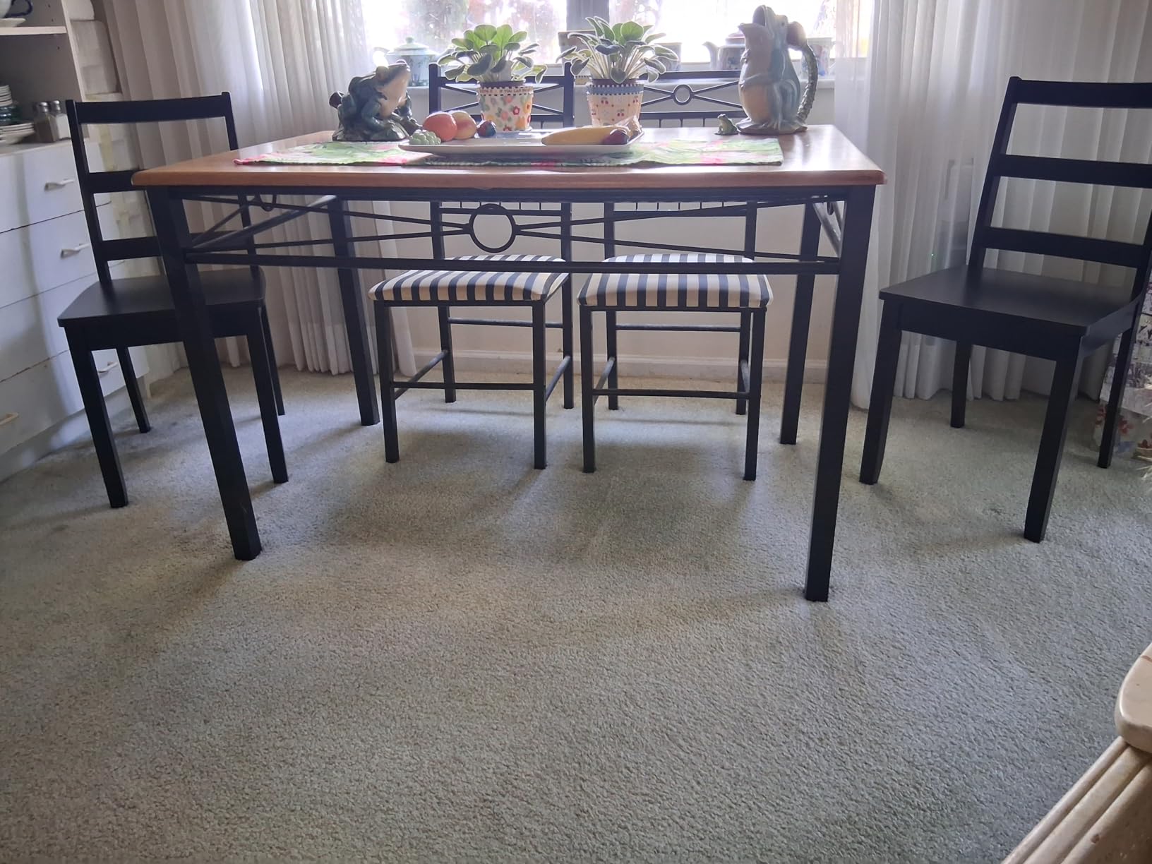 GIANTEX Wood Dining Chairs Set of 4 Black- Wooden Armless Kitchen Chairs with Solid Rubber Wood Legs, Non-Slip Foot Pads, Max Load 400 Lbs, Farmhouse Style High Ladder Back Wooden Dining Room Chairs customer photo 1