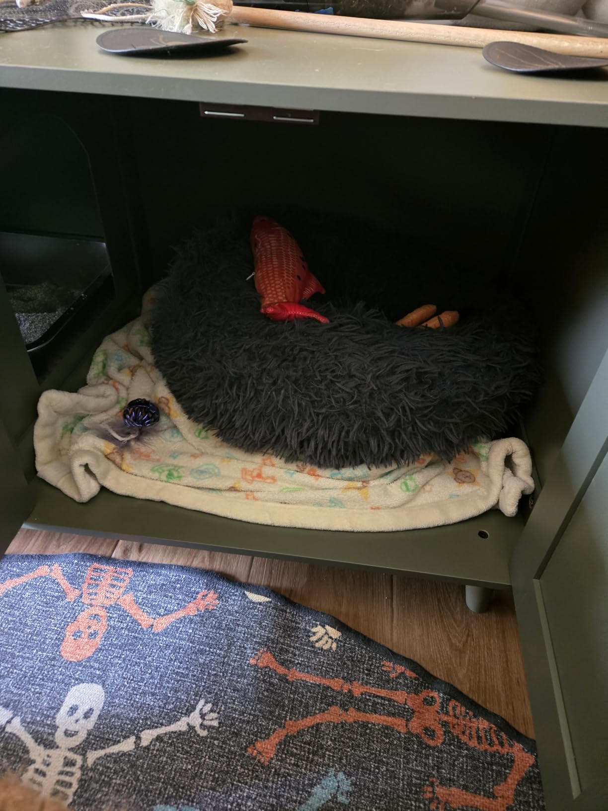 Homhedy Boho Cat Litter Box Enclosure for 2 Cats, Black and Natural customer photo 2