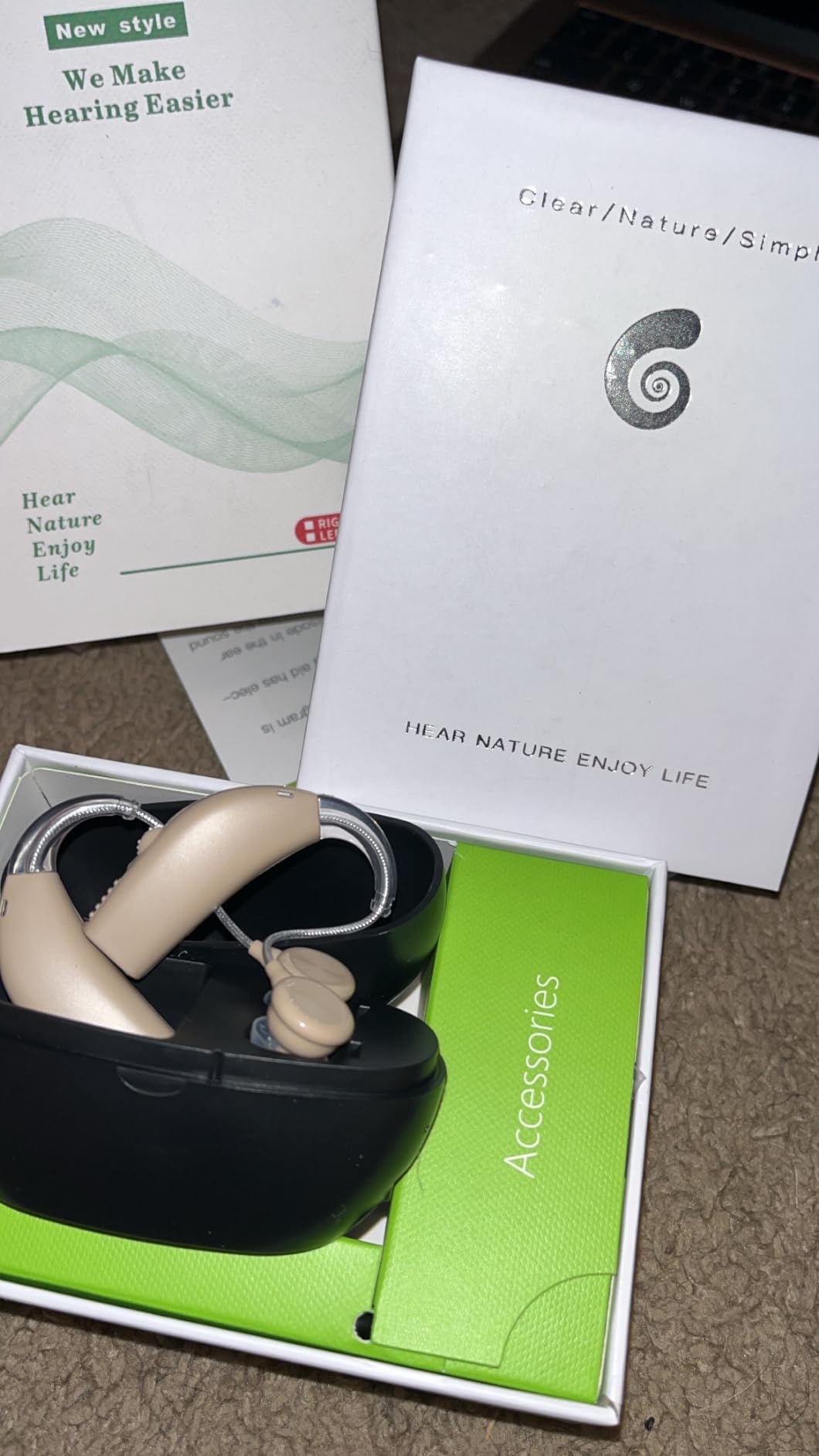 Hearing Aids for Seniors Rechargeable with Noise Cancelling,Behind-The-Ear Severe Hearing Loss Hearing Amplifier,Physical Adjustment Buttons,Up to 25 Hours customer photo 1