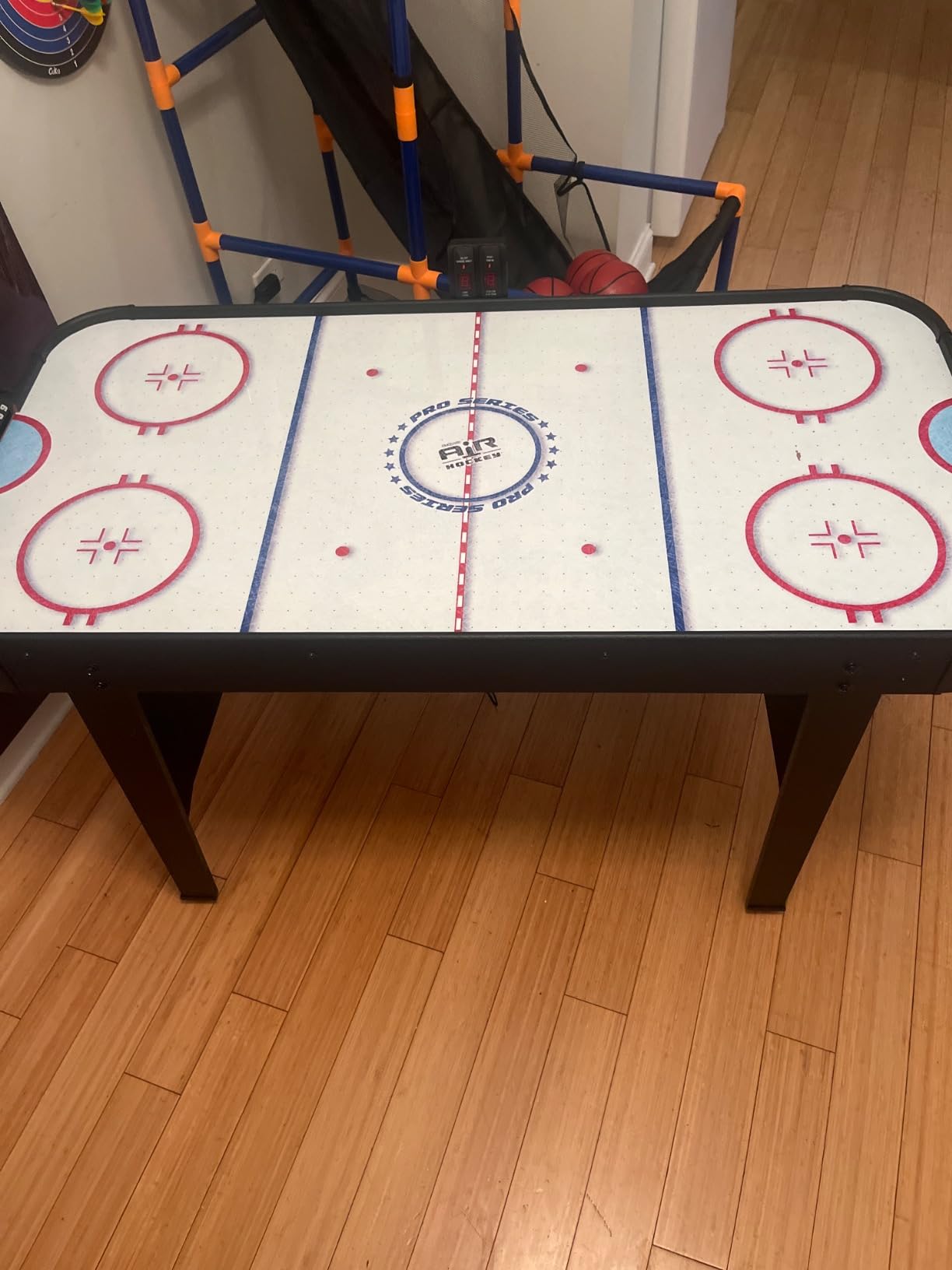 GoSports 48 Inch Air Hockey Arcade Table - Oak or Black - Includes 2 Pushers, 3 Pucks, AC Motor, and LED Scoreboard customer photo 1