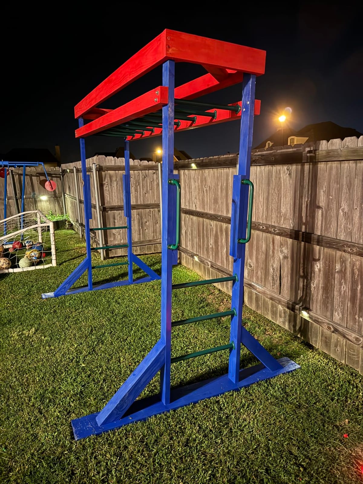 15 Set Metal Monkey Bars Ladder Rungs Set for Backyards Playground and Children Indoor and Outdoor Climbing Kit (21.5 Inch, Green) customer photo 2
