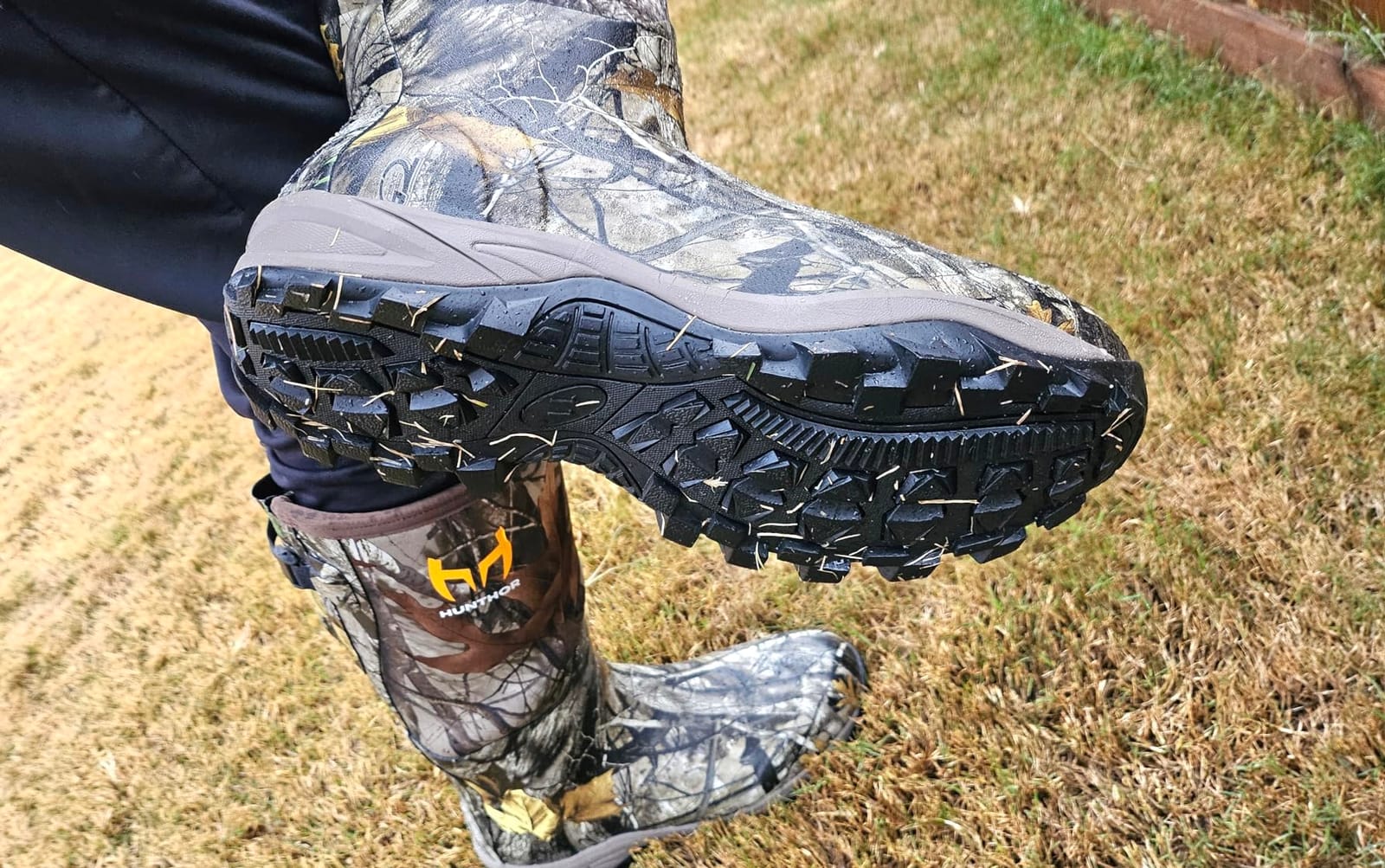 Hunthor Hunting Boots for Men, Waterproof Insulated 6mm Neoprene Rubber Boots for Hunting and Outdoor Activities (Camo) customer photo 2