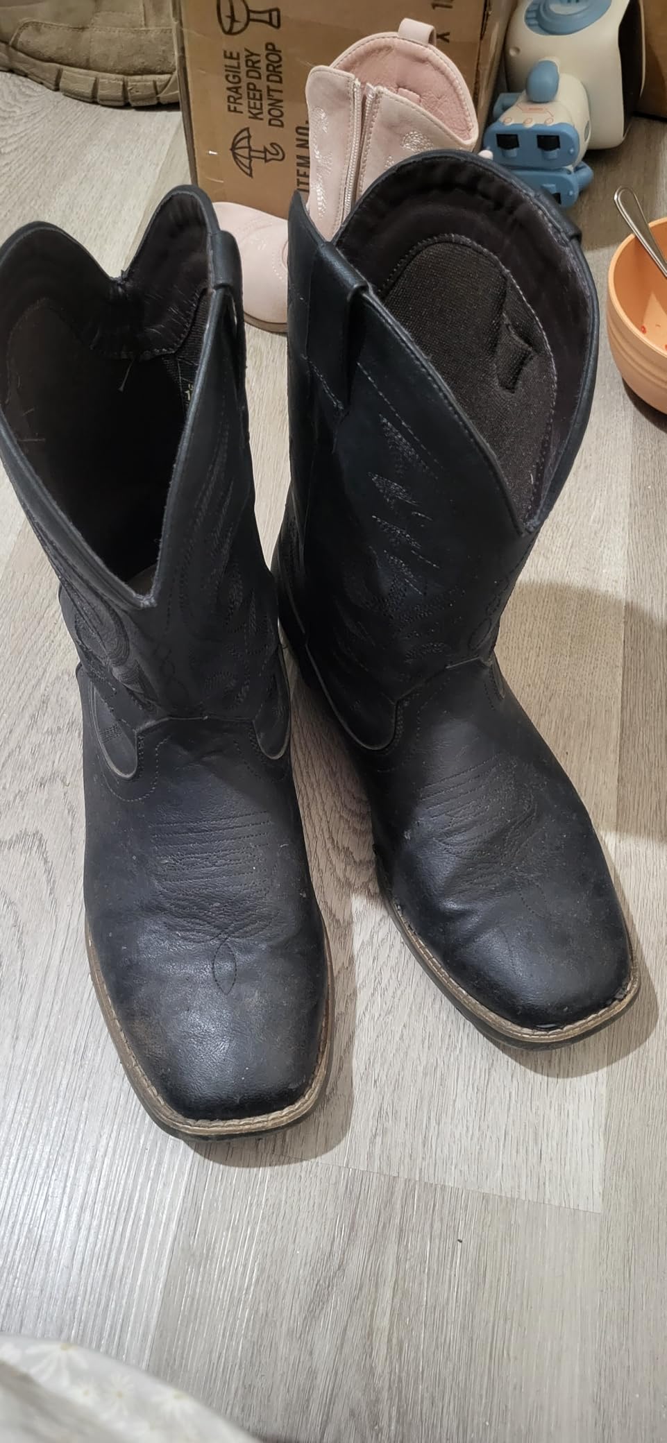 IUV Cowboy Boots For Men with Wide Square Toe Western Retro Boot | Casual Boots customer photo 1