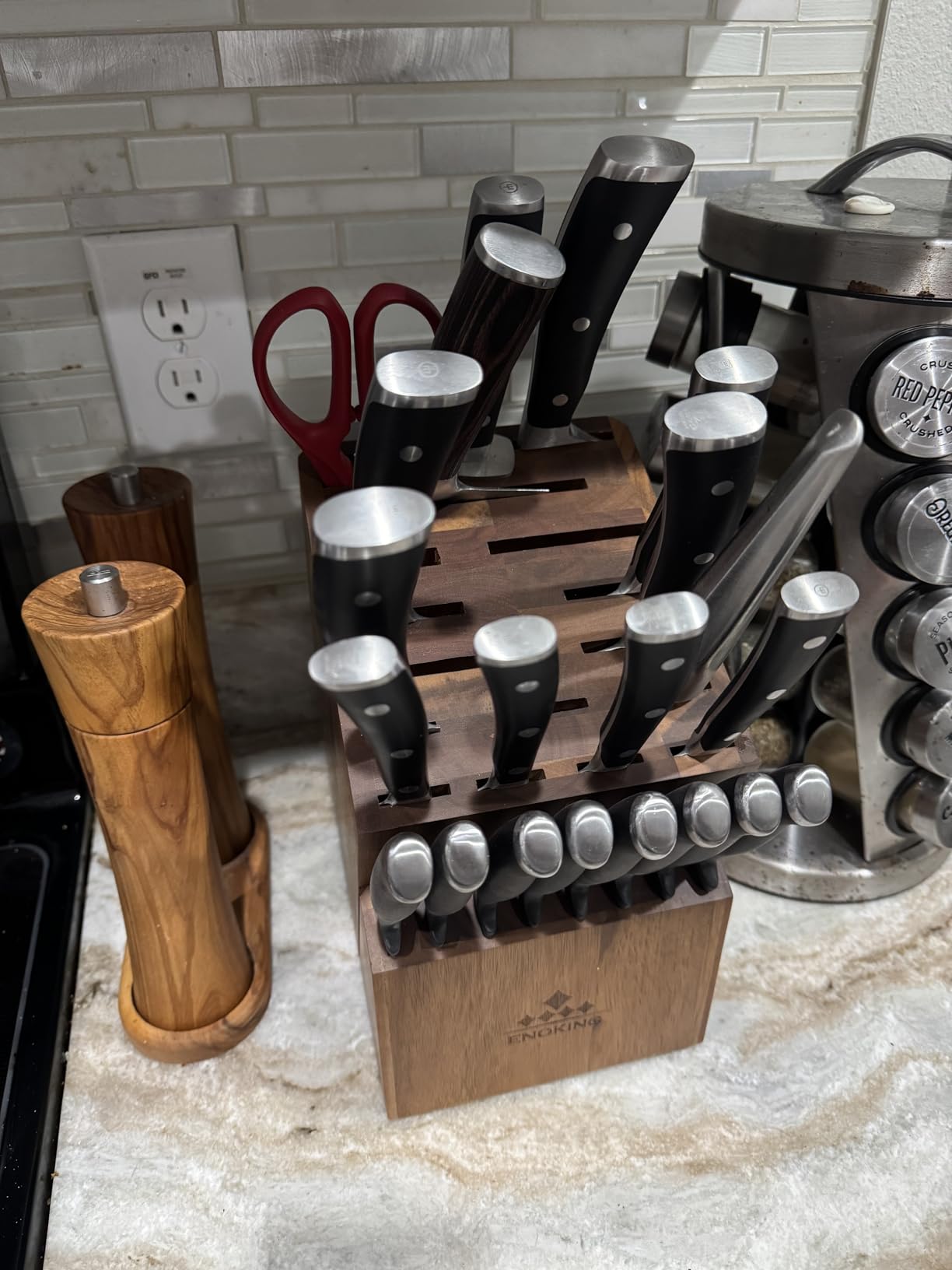 ENOKING Knife Block without Knives, 25 Slots Large Knife Holder customer photo 1