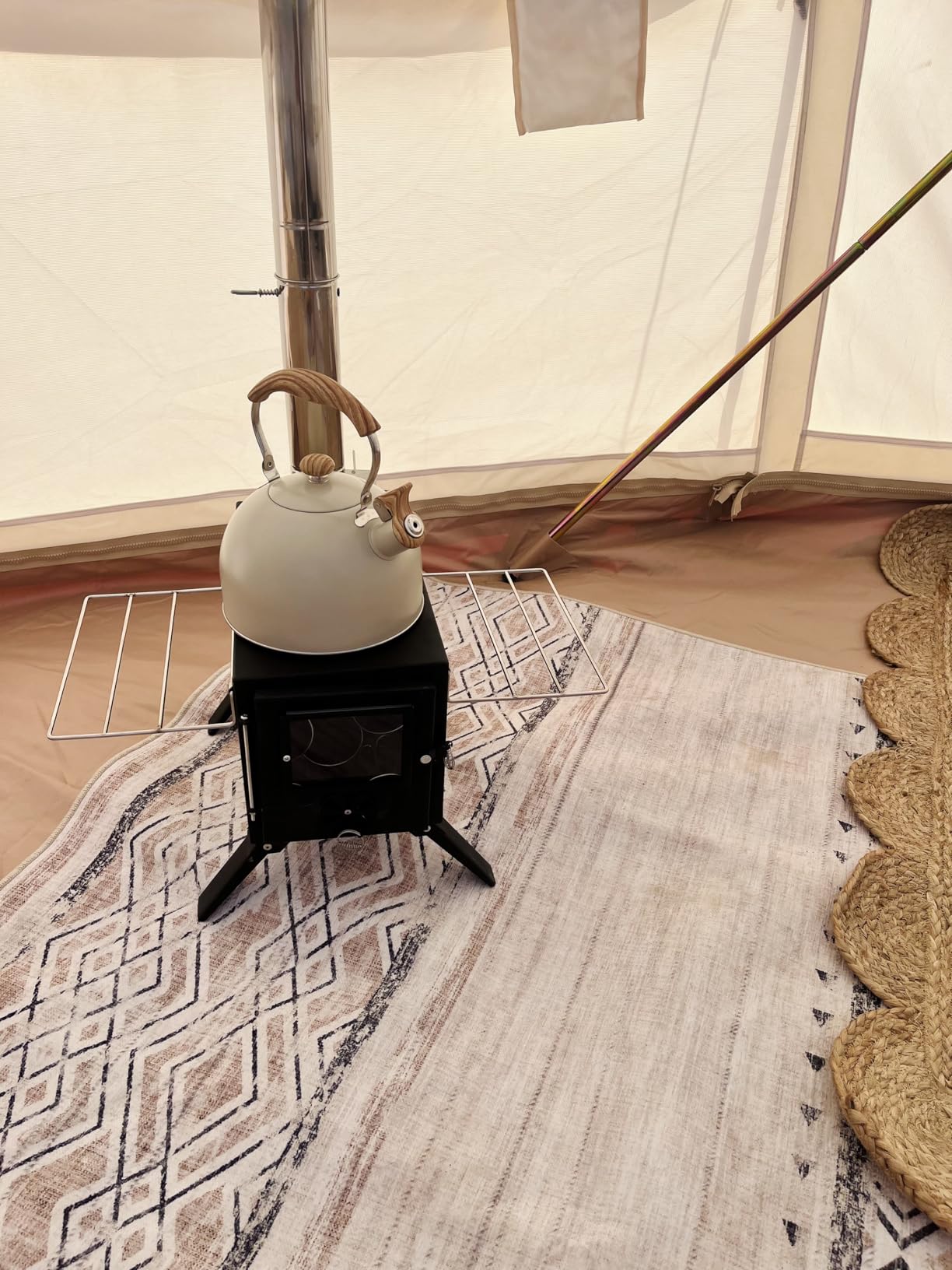 Hot Tent Stove,AVOFOREST Wood Burning Stove,Small Wood Stove with 7 Stainless Chimney Pipes for Outdoor Heating & Cooking, Ice Fishing, Hunting customer photo 2