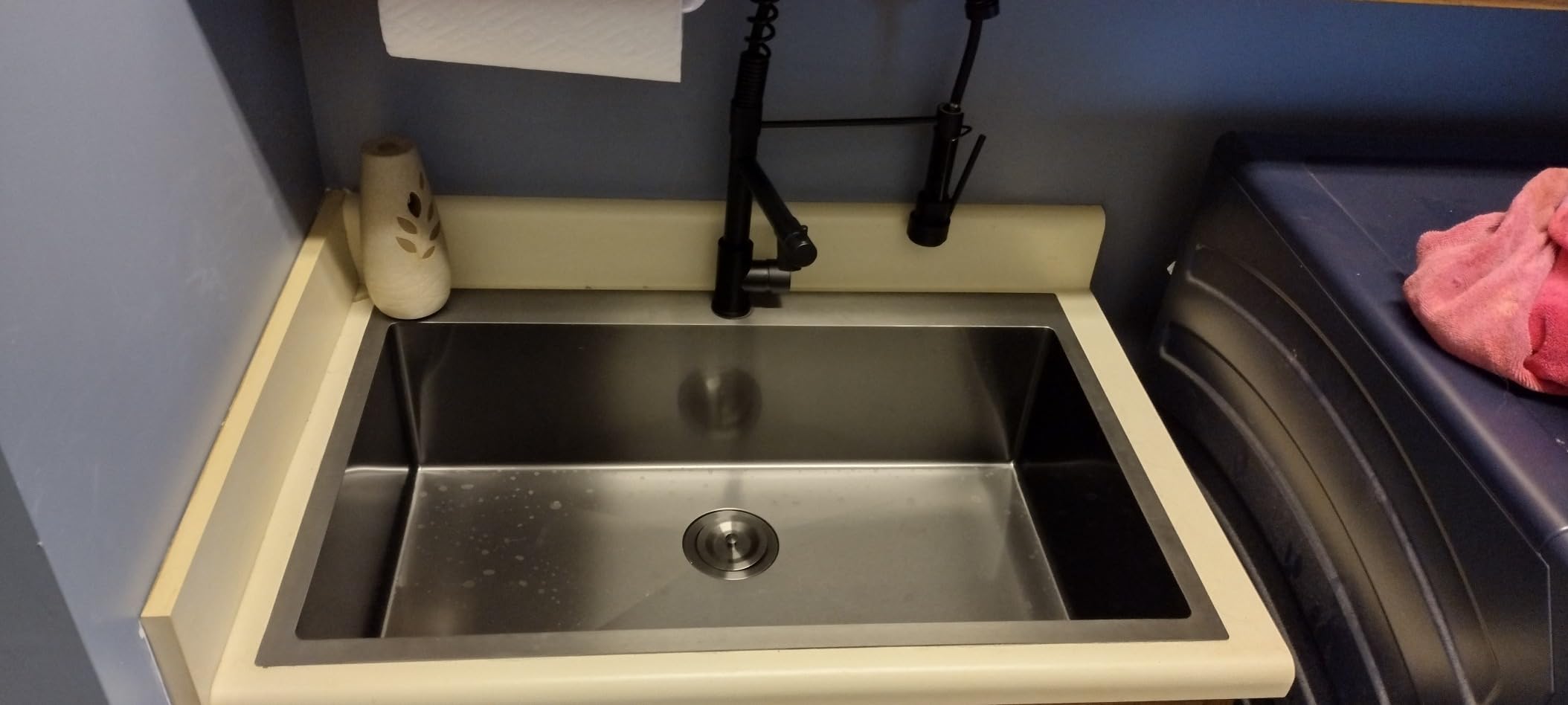 SHACO Double Bowl 60/40 Black Farmhouse Sink, 33x22 Inch Stainless Steel Apron Front Divided Double Basin Farmhouse Kitchen Sink, Gunmetal Black Farm Workstation Sink customer photo 1