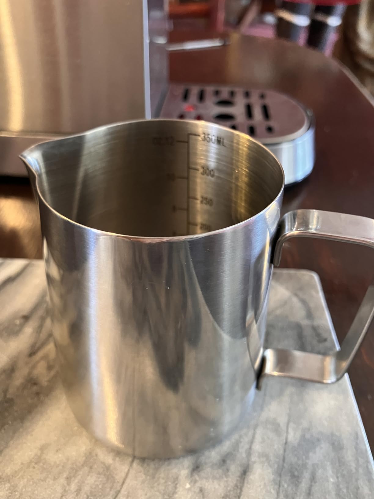 Amrules Milk Frothing Pitcher 12oz Frother Cup Barista Tools, Silver customer photo 1