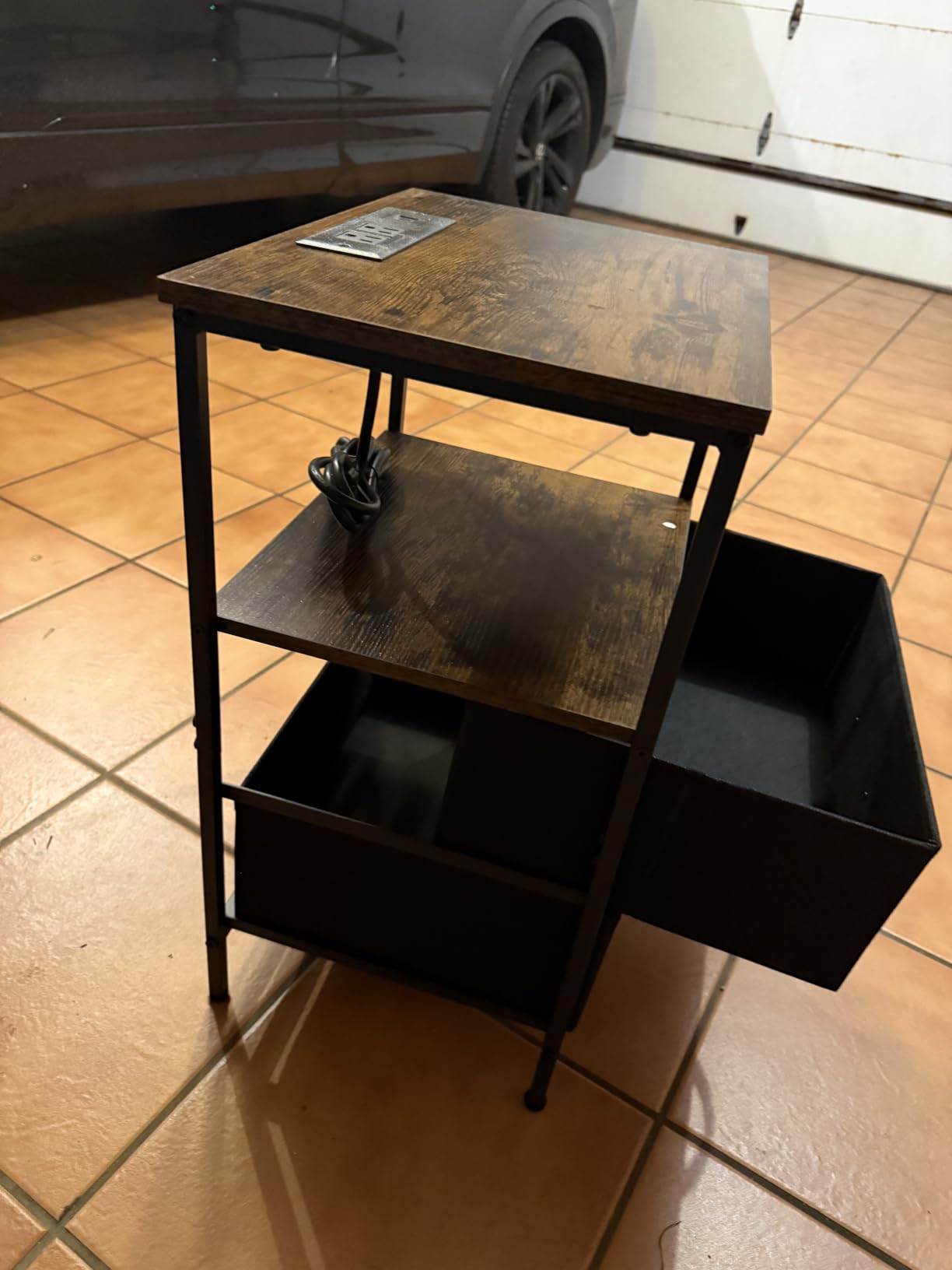 Huuger Nightstand with Charging Station, 27.6 Inch Bedside Table,Side Table customer photo 1