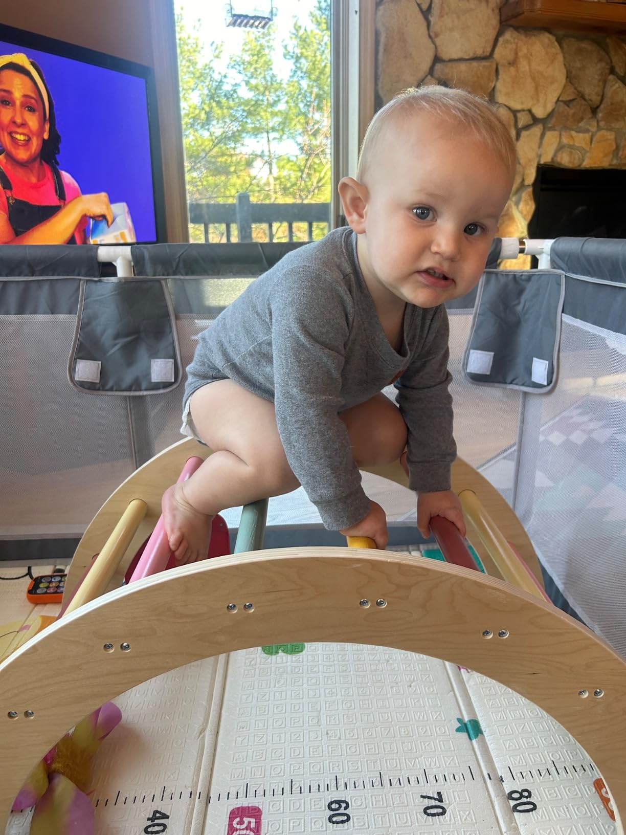 LOL-FUN Foldable Pikler Triangle Climbing Toy with Slide for Toddlers 1-3 customer photo 1