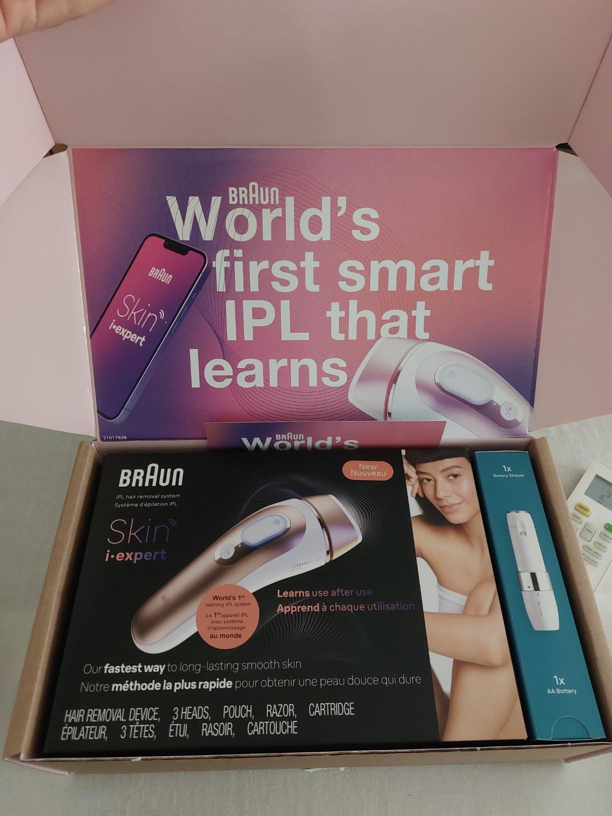 Braun Skin i-Expert Smart IPL PL7219 at Home Laser Hair Removal for Women and Men with App, Premium Pouch, Venus Razor, 2 Smart Heads, Facial Trimmer customer photo 2