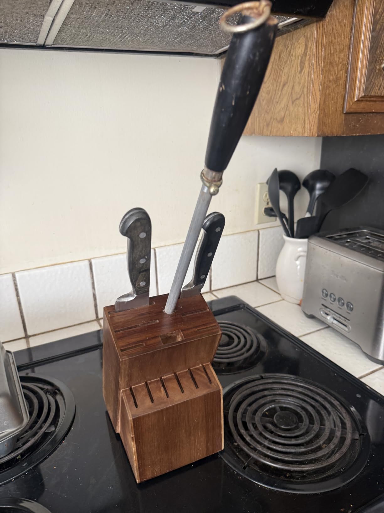 RedCall Universal Knife Block Without Knives - 14 Slot Wooden Knife Holder for Countertop, Large Bamboo Knife Storage Organizer, Butcher Block Knife Stand for Kitchen (Brown-14 Slot) customer photo 2
