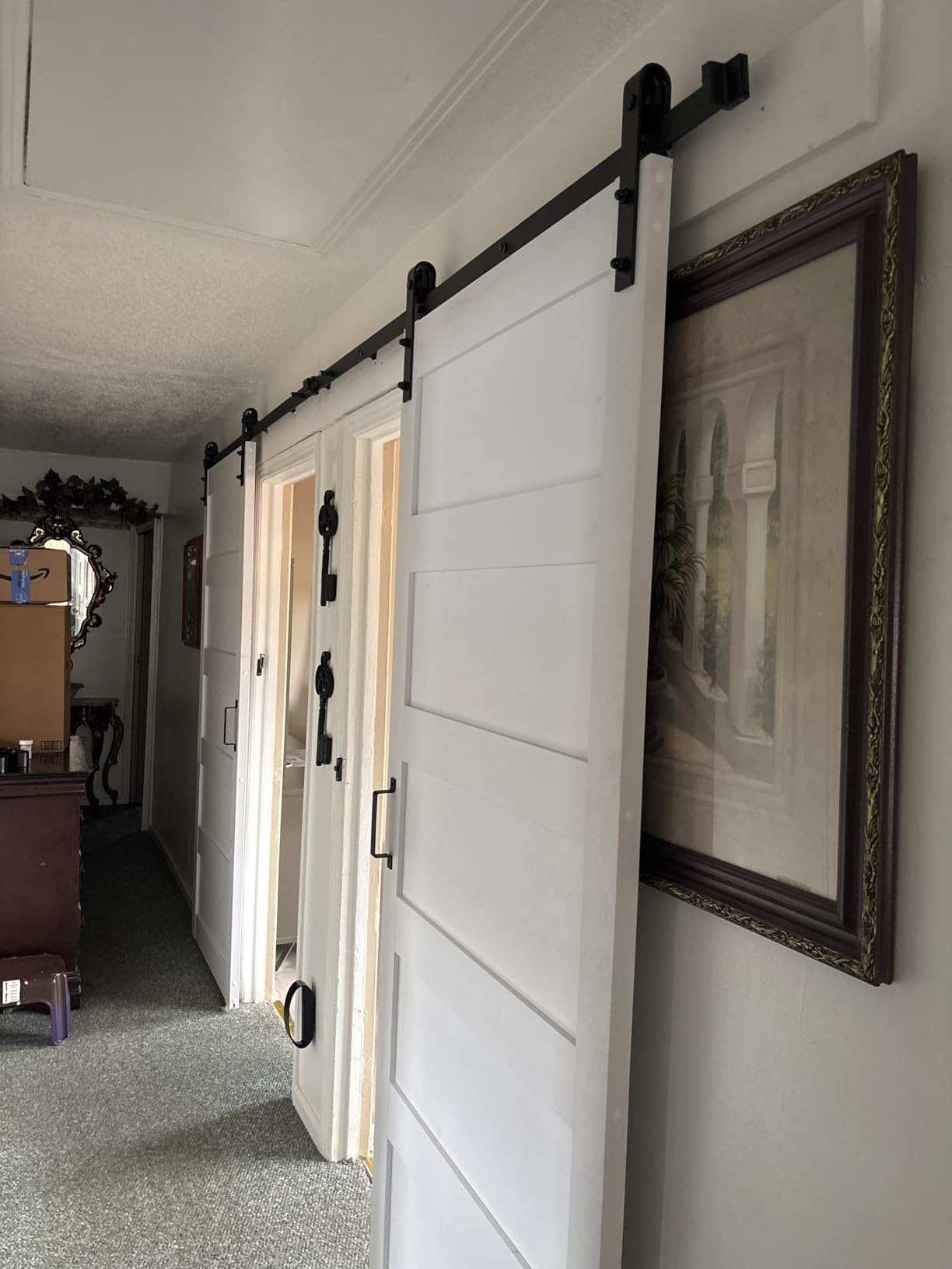 32in x 84in Sliding Barn Door 5 Panel with Water-Proof PVC Surface customer photo 1