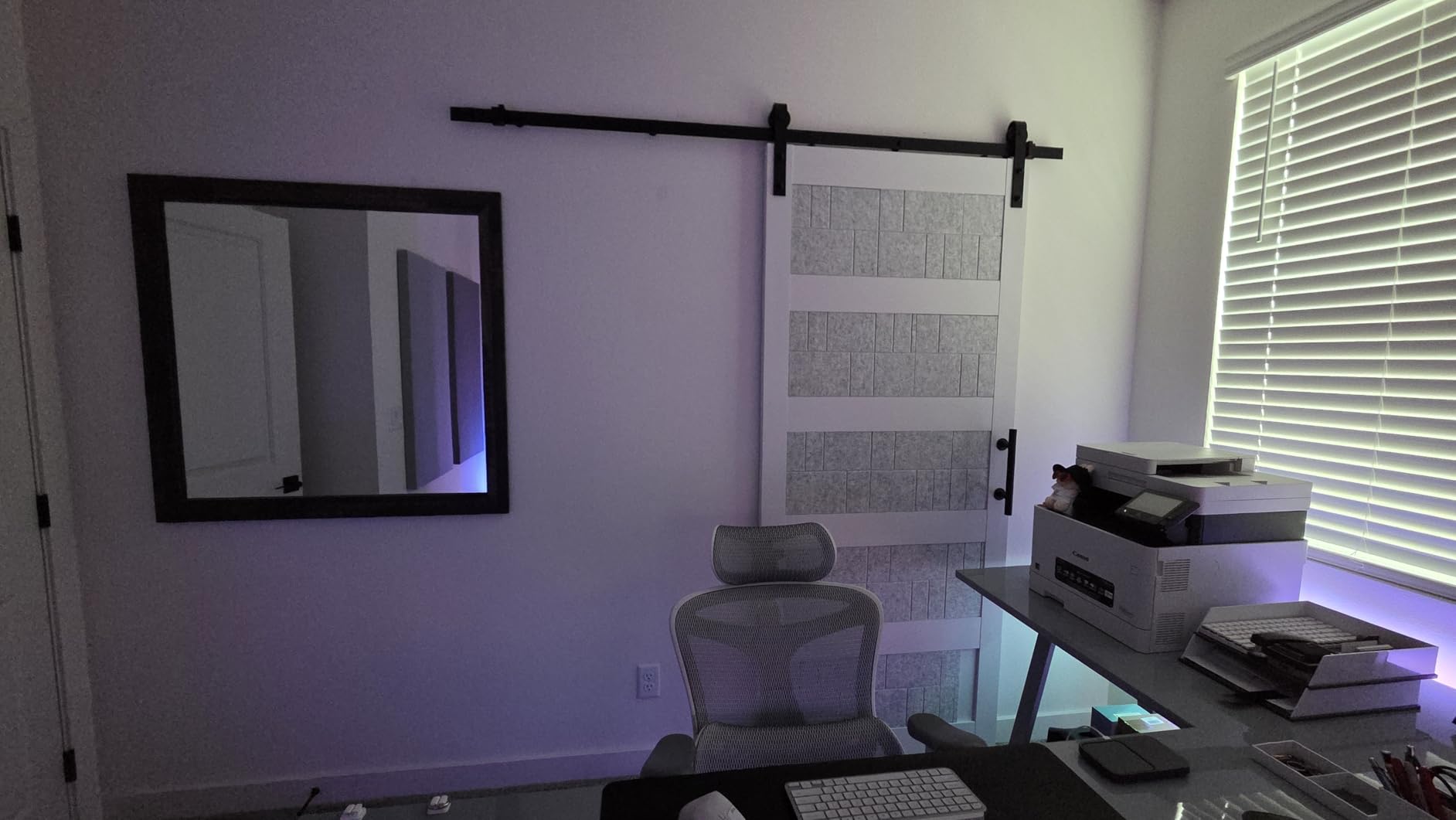 32in x 84in Sliding Barn Door 5 Panel with Water-Proof PVC Surface customer photo 2