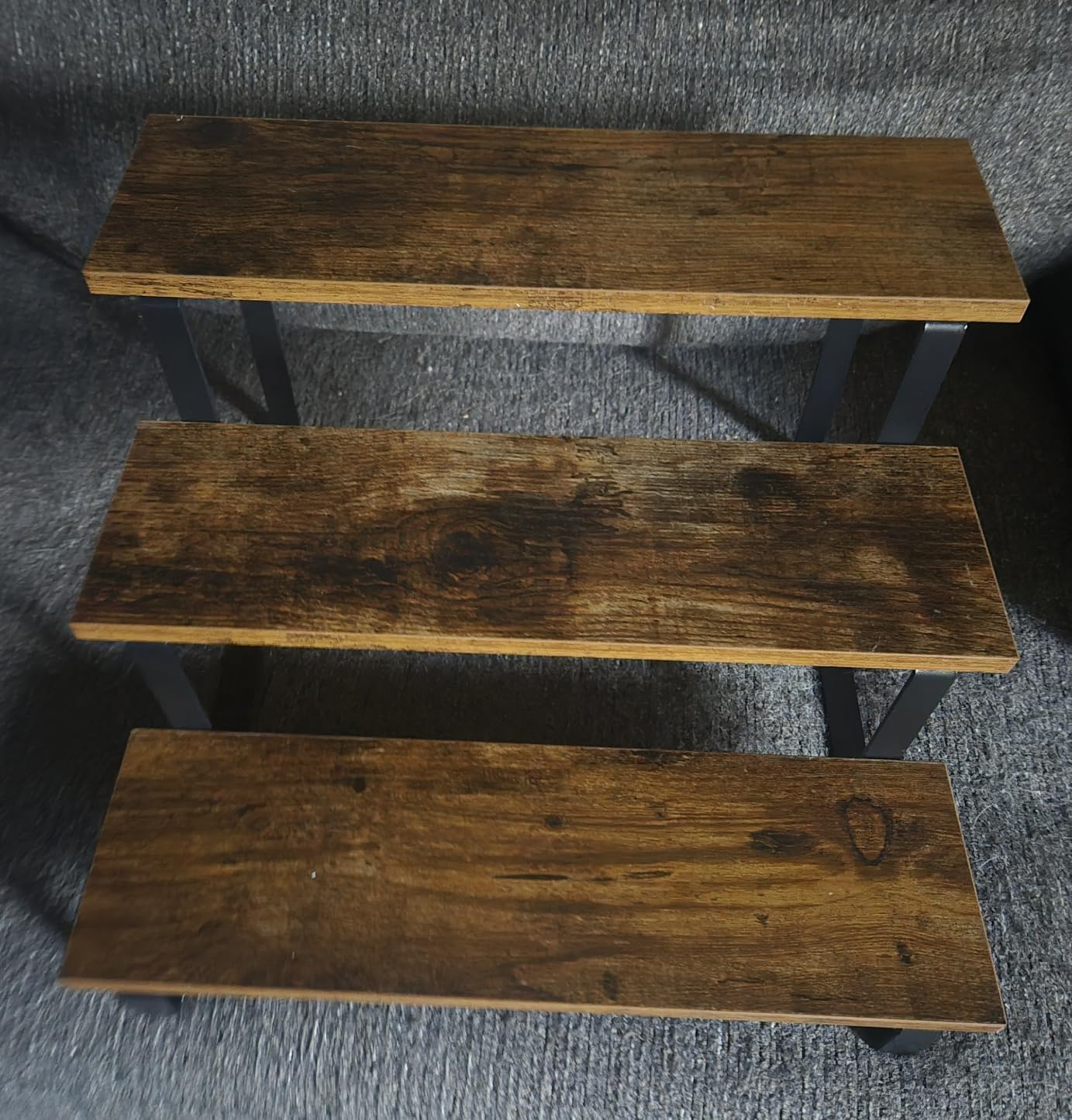 ELITEROO 3 Tier Wooden Display Rack, Portable Products Display Stand, 3 Step Straight Display Shelves for Retail Table Top, Counter Top, Craft Shows, Farmers Market, Tradeshows, Vendors customer photo 2