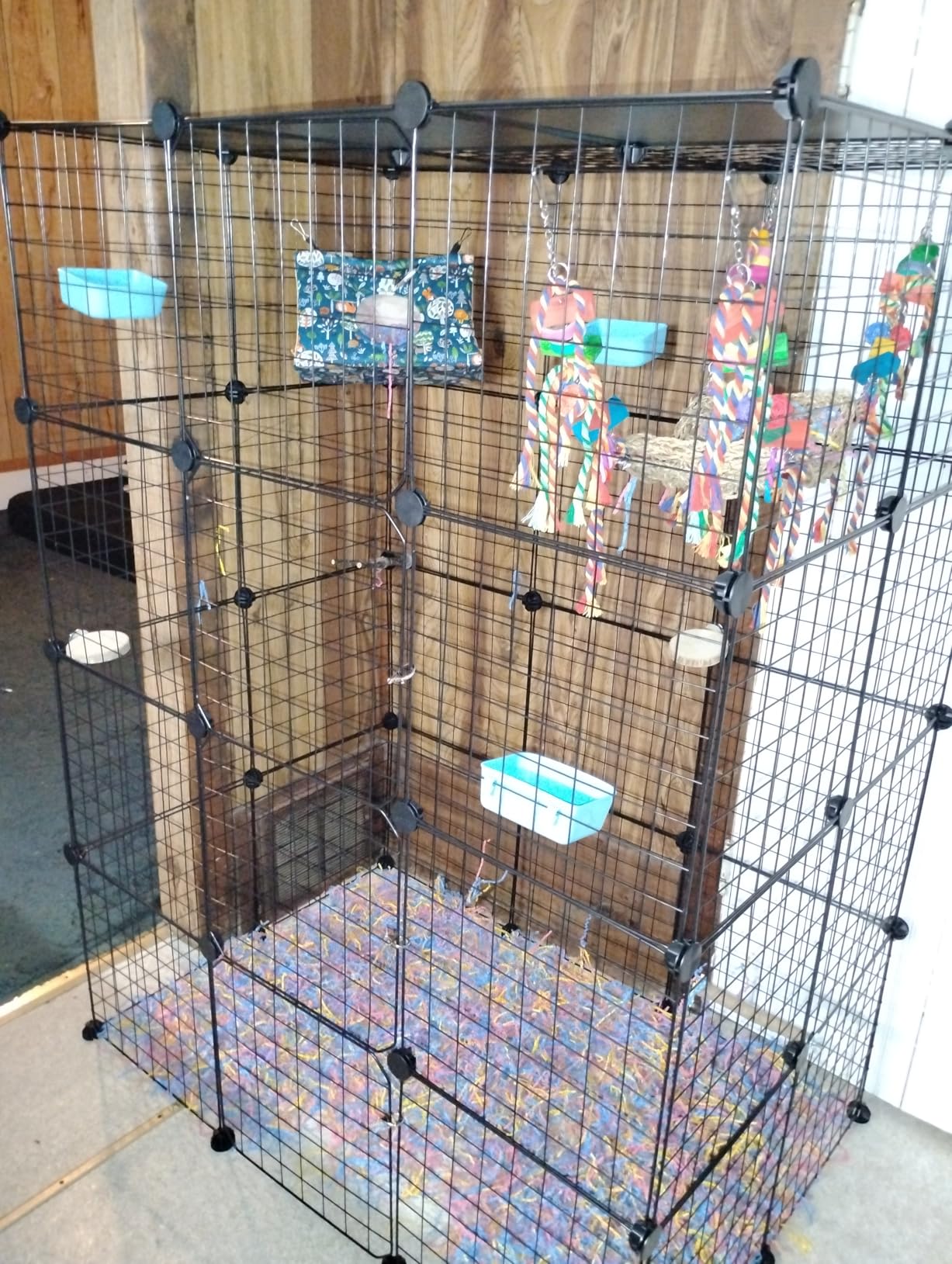 PAWING Cat Large Enclosure - DIY Catio Ideal for 1-3 Cats, Indoor & Outdoor, Detachable Metal Wire Kennel, 2x3x4 Exercise Place customer photo 1