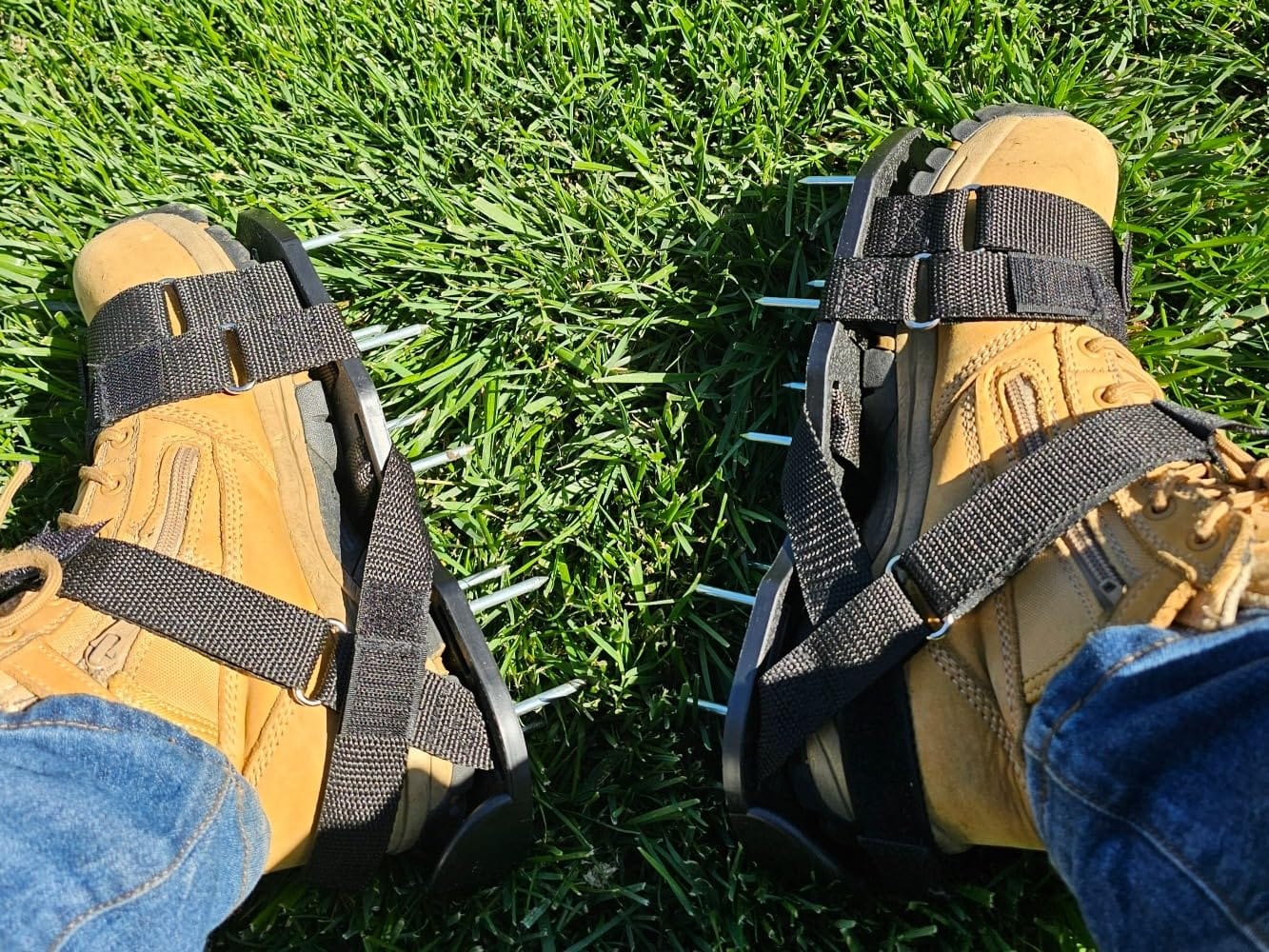 Lawn Aerator Shoes Pre‑Assembled with Secure Dual Instep Straps for Lawn customer photo 2