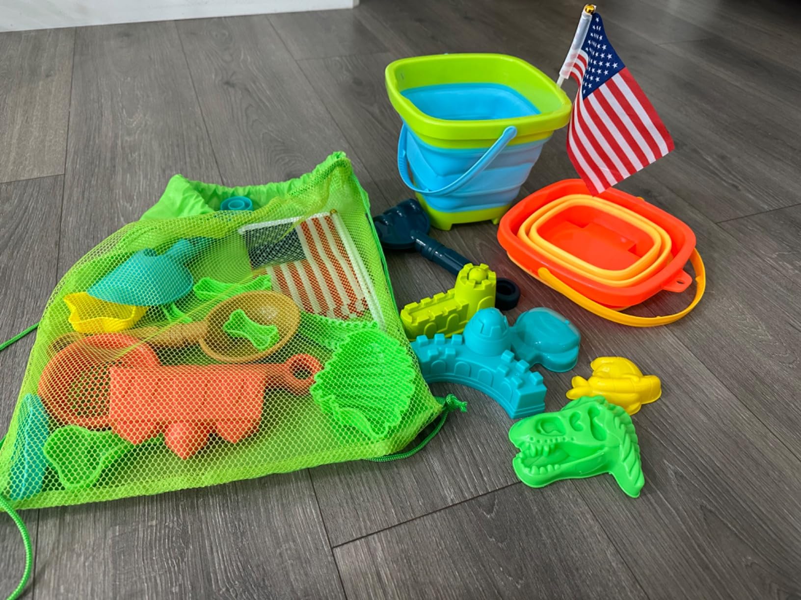 Beach Sand Toys for Kids, 29PCS Travel Beach Essentials for Toddler 3-10 customer photo 1