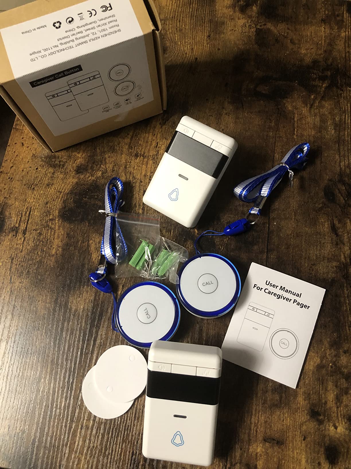 Caregiver Pager, Wireless Call Button for Elderly/Senior at Home, 500 Feet Medical Life Alert System with 3-SOS Buttons and 2-Pagers, Emergency Panic Call Bell for Nurse Calling, Patient Assistance customer photo 1