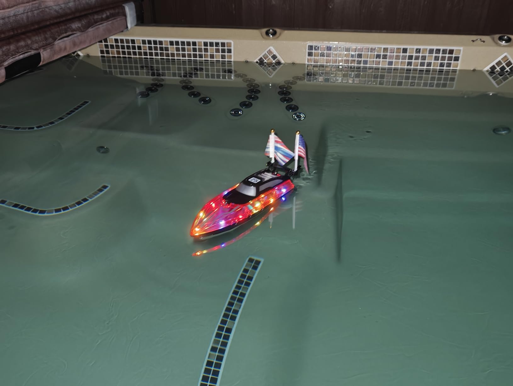JOI MEW Remote Control Boat for Kids, RC Boat for Pool & Lake, LED Lights | 2.4GHz Remote Controlled Boat, Upgraded Waterproof Water Toy, Easy-to-Control, Summer Outdoor Gift for Boys & Beginner customer photo 2