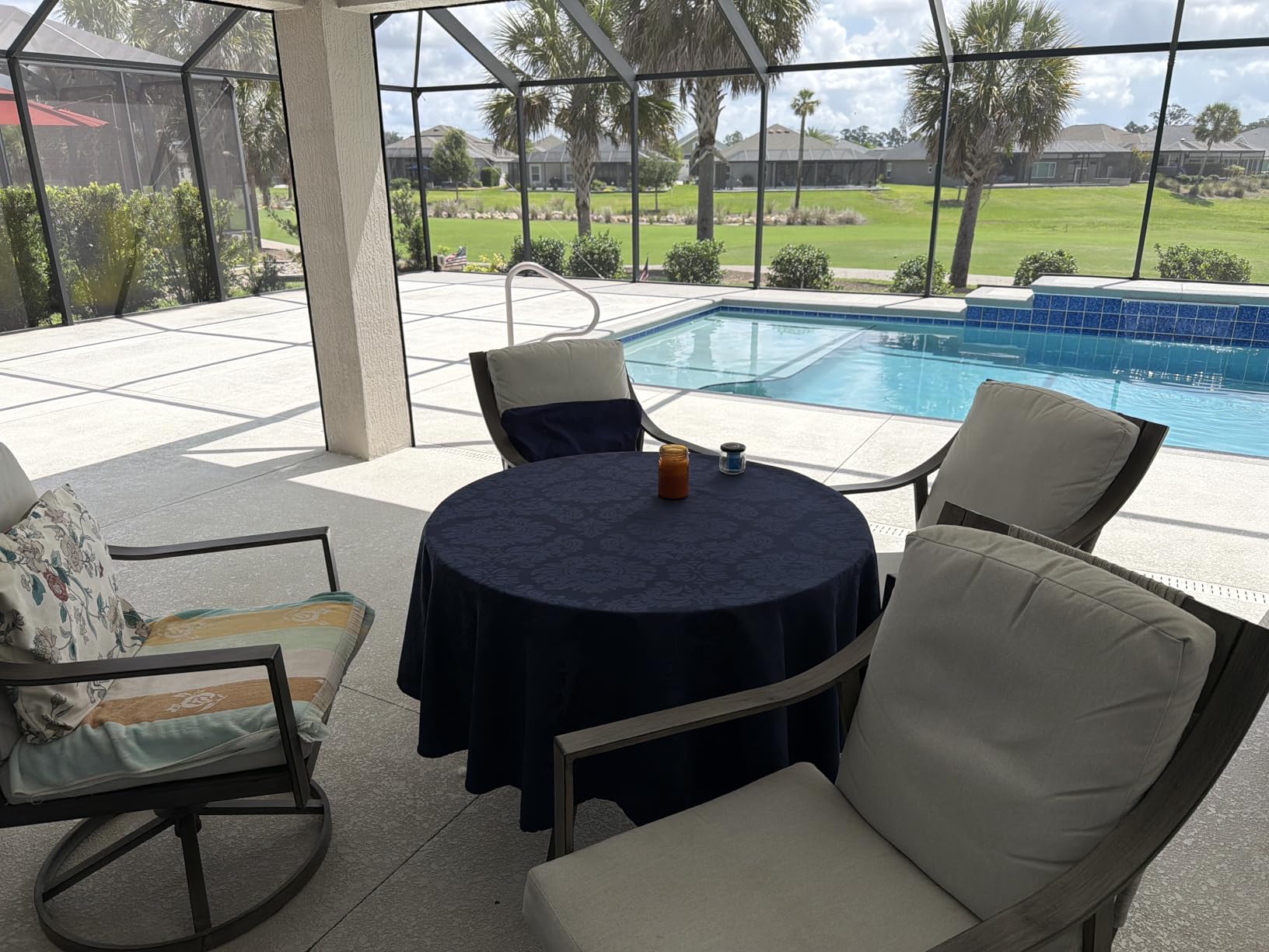 NATURAL EXPRESSIONS 5-Piece Patio Dining Set,4 Swivel Rockers & Round Table customer photo 2
