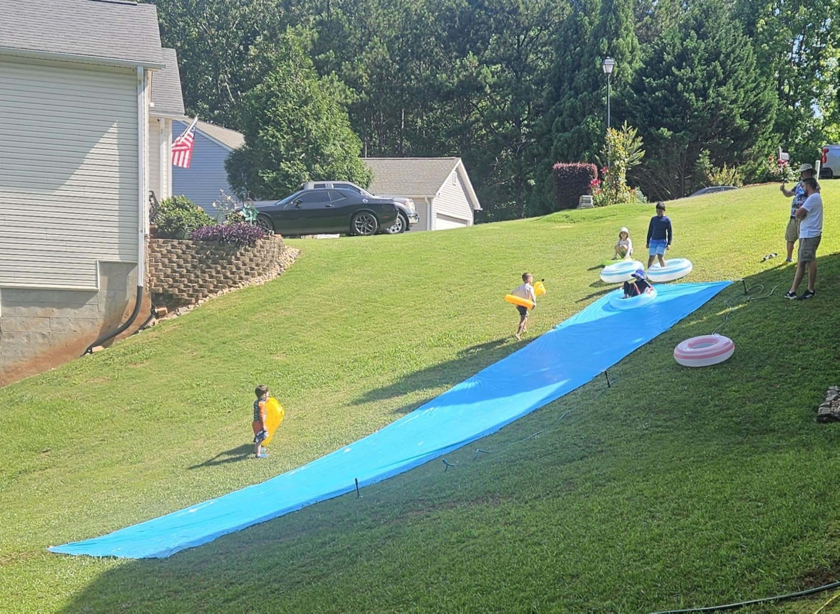 40FT Slip Lawn Water Slide, Giant Slip, Splash and Slide for Kids Adults customer photo 2