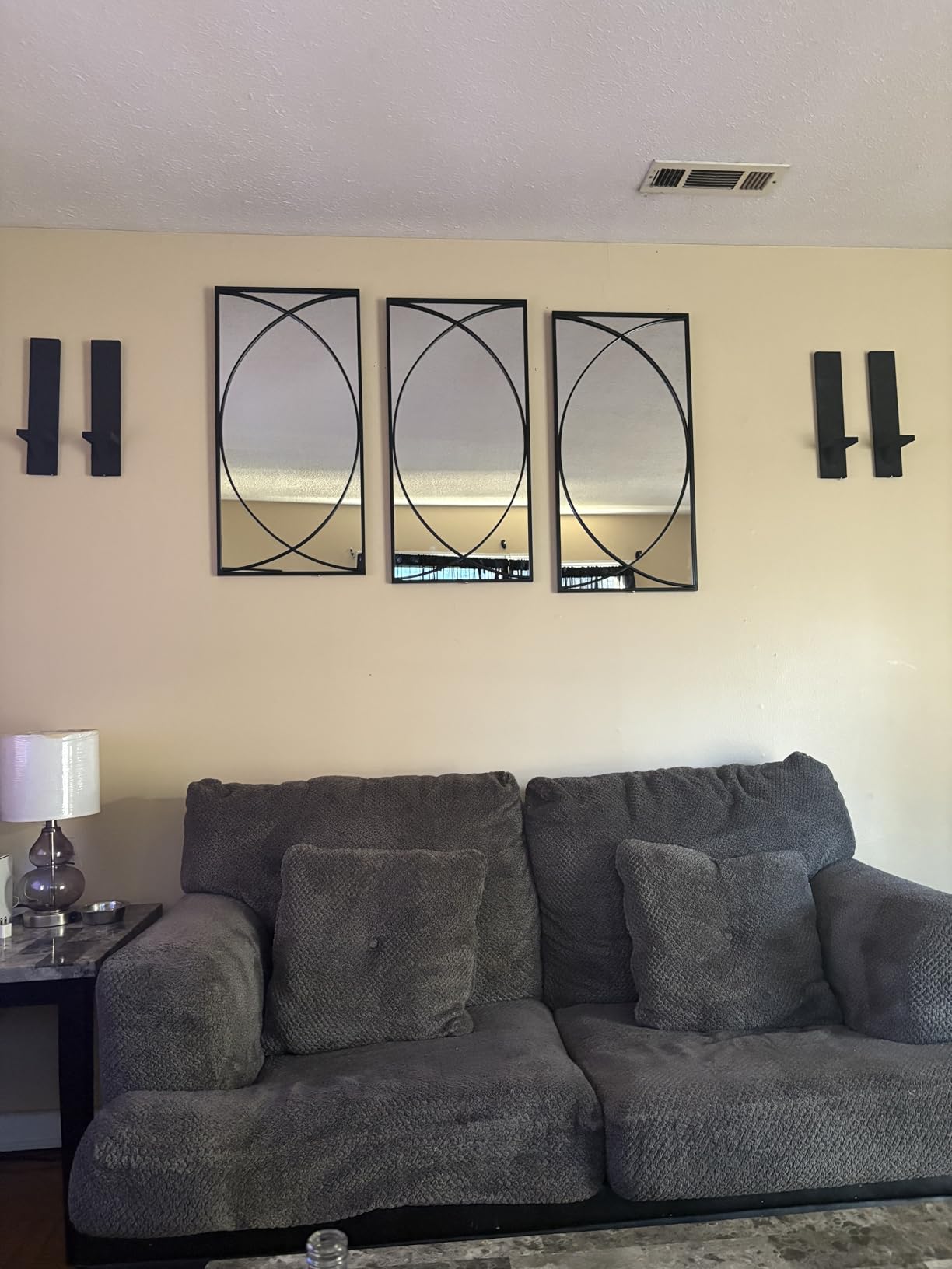 LuxenHome 3-Piece Black Metal Rectangular Wall Mirror Set customer photo 1
